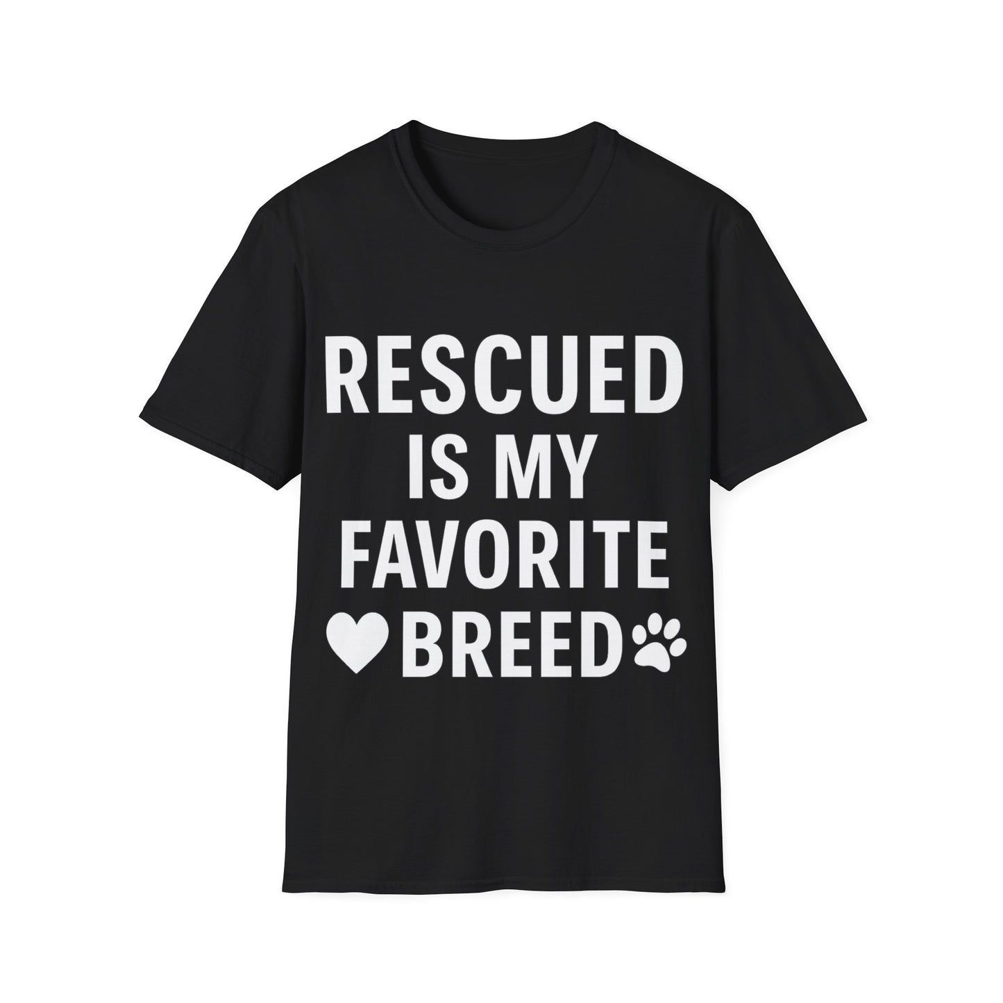 Rescued Is My Favorite Breed Shirt – Dog Rescue Tee, Adopt Don’t Shop Gift, Unisex T-Shirt for Pet Lovers, Adult Unisex T-Shirt