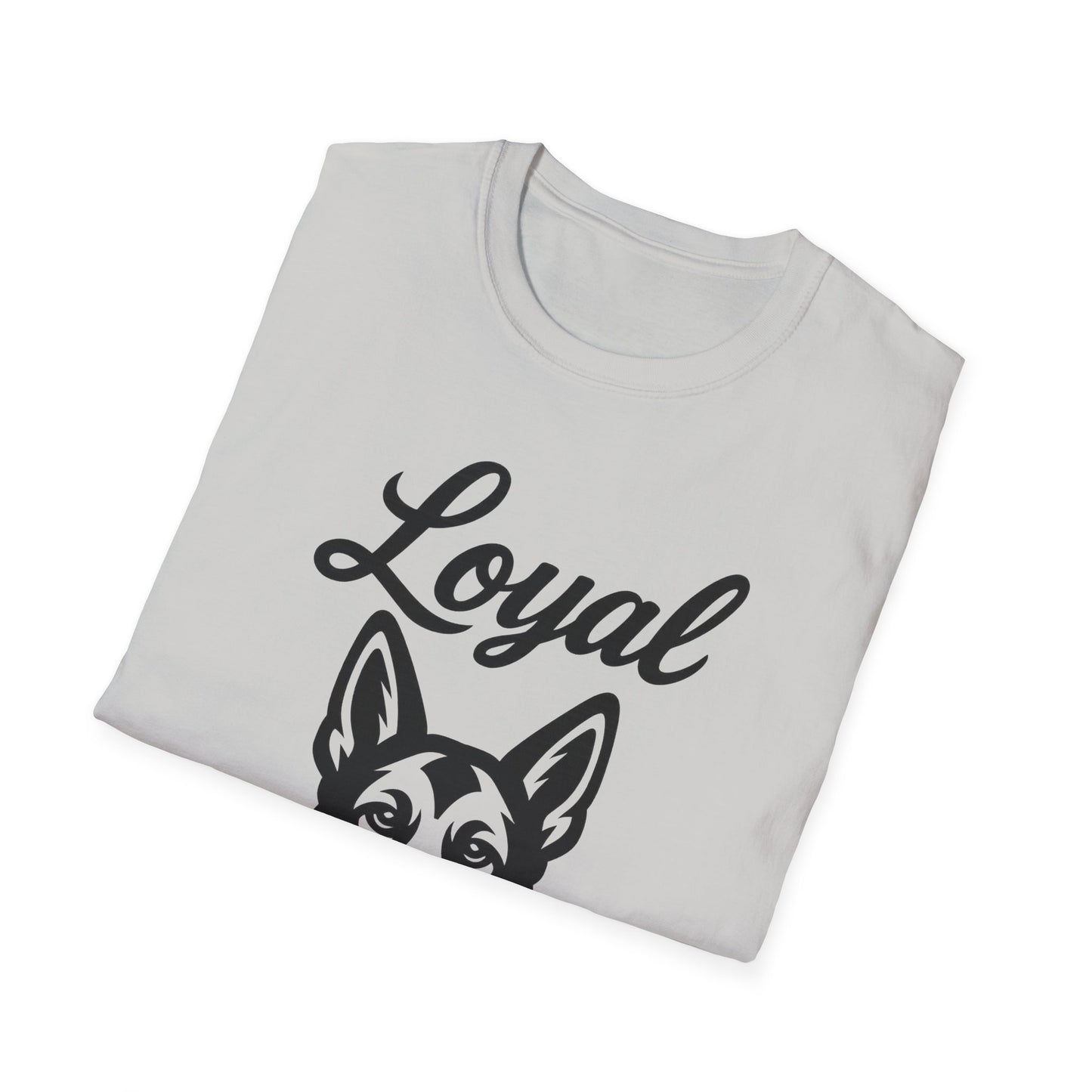 Loyal German Shepherd T-Shirt – Bold Black Line Art Dog Design for GSD Lovers, Rescue-Friendly Apparel, Adult Unisex T-Shirt