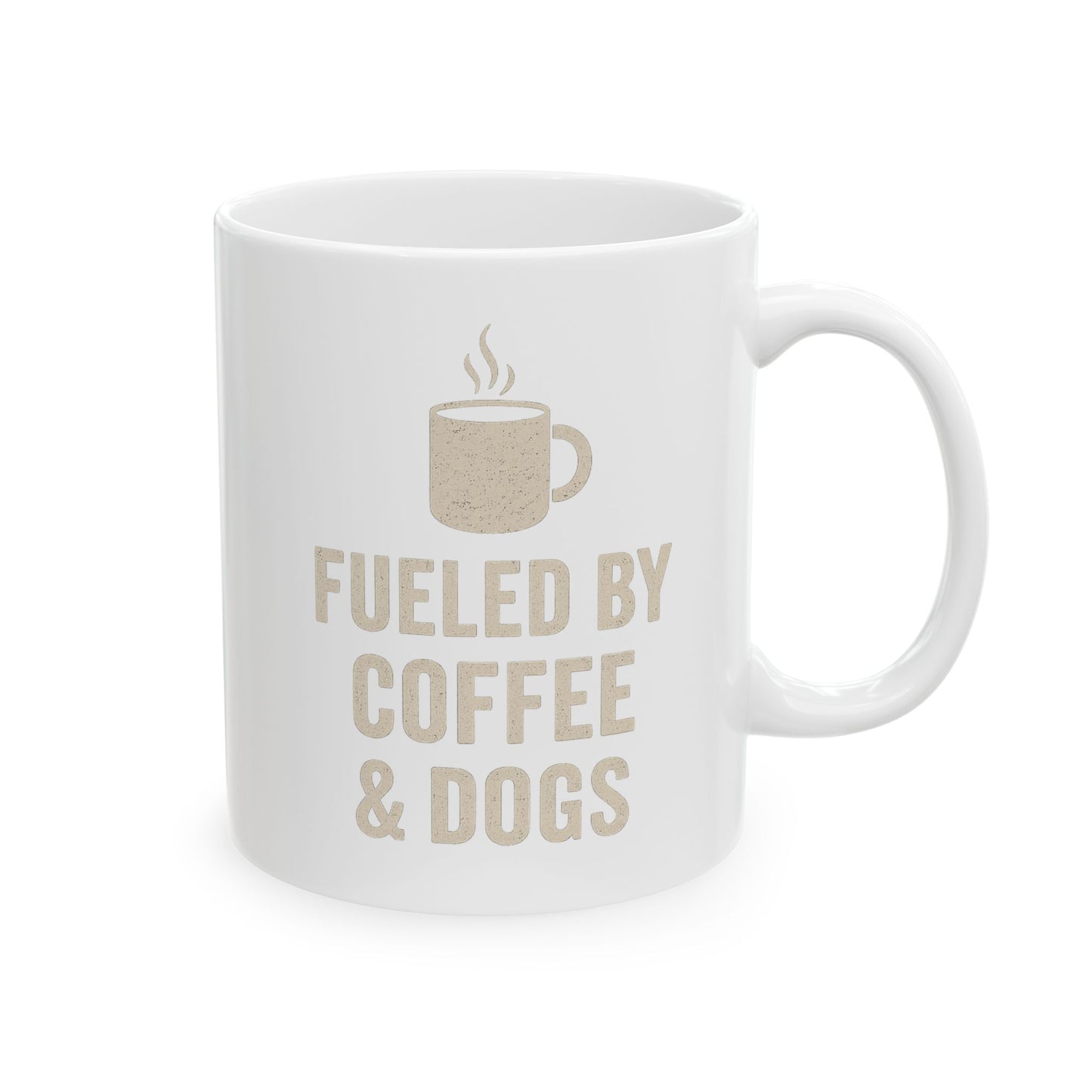 Fueled by Coffee and Dogs Coffee Mug - Gift for Coffee Lovers, Humor Mug for Birthdays, Home Office, Tea Drinkers, and Desk Decor