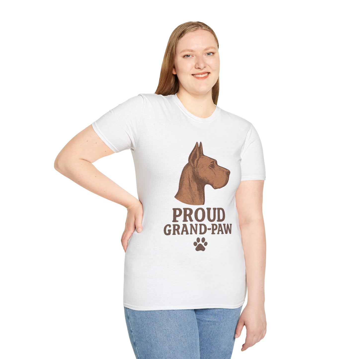Proud Grand-Paw Great Dane Vintage T-Shirt – Rustic Dog Grandpa Tee for Great Dane Lovers, Adult Unisex T-Shirt