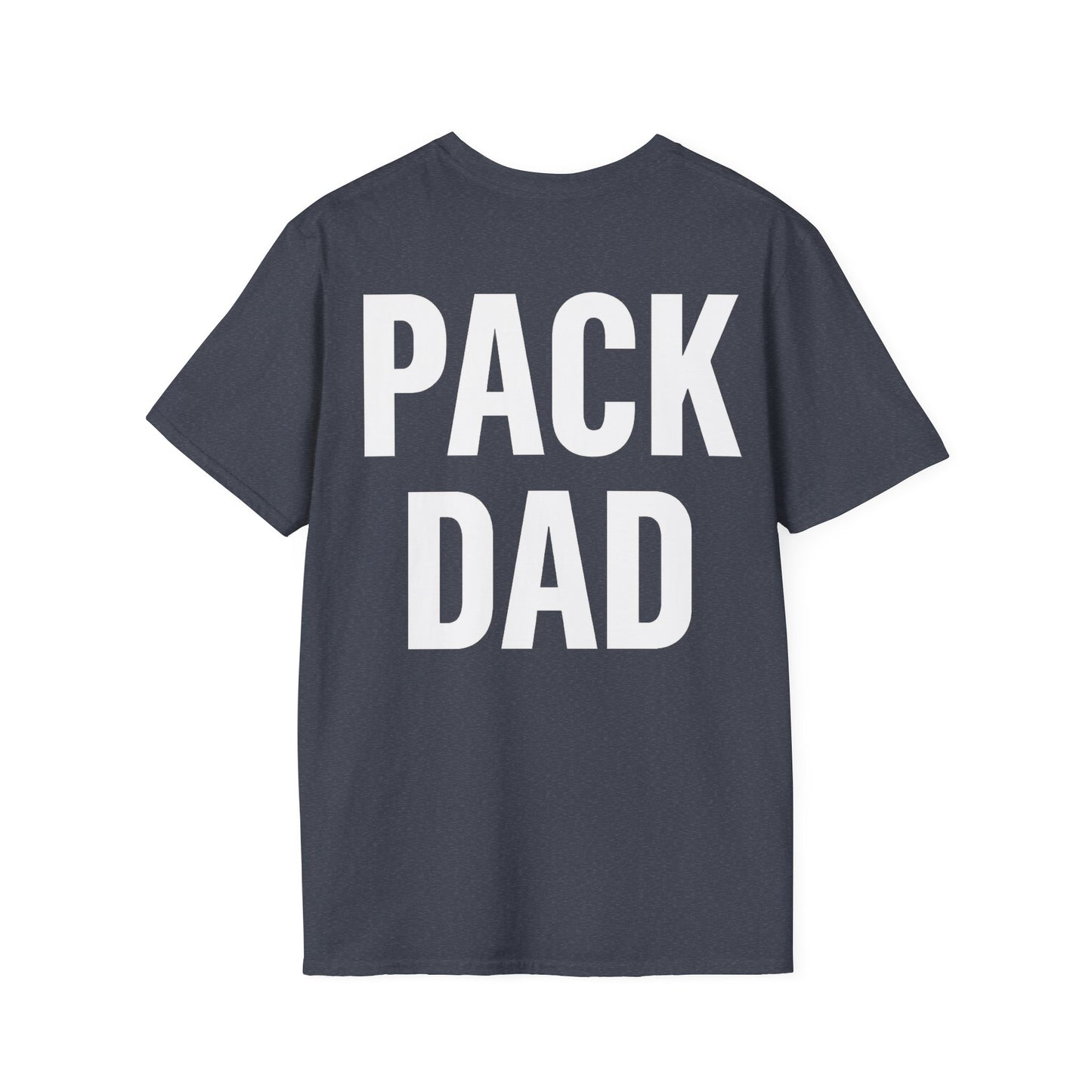 Pack Dad T-Shirt – Dog Dad Rescue Tee with Back & Chest Print – Matching Family Dog T-Shirt – Adopted and Adored Apparel, Adult Unisex T-Shirt