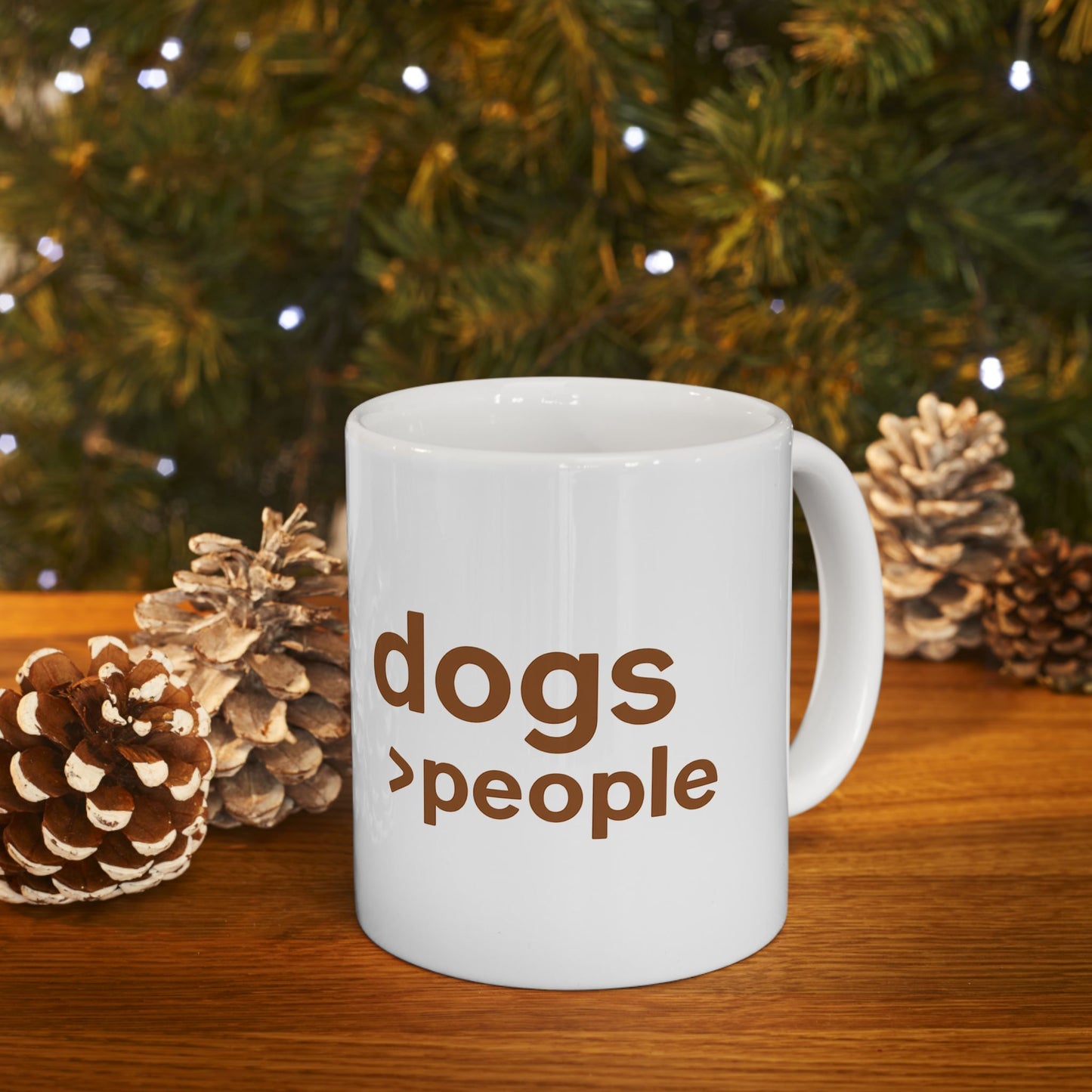 Dogs > People Ceramic Dog Lover Mug, Perfect Gift for Dog Owners, Funny Pet Lover Cup, Coffee Tea Mug, Dog Themed Kitchenware, Adult Unisex T-Shirt