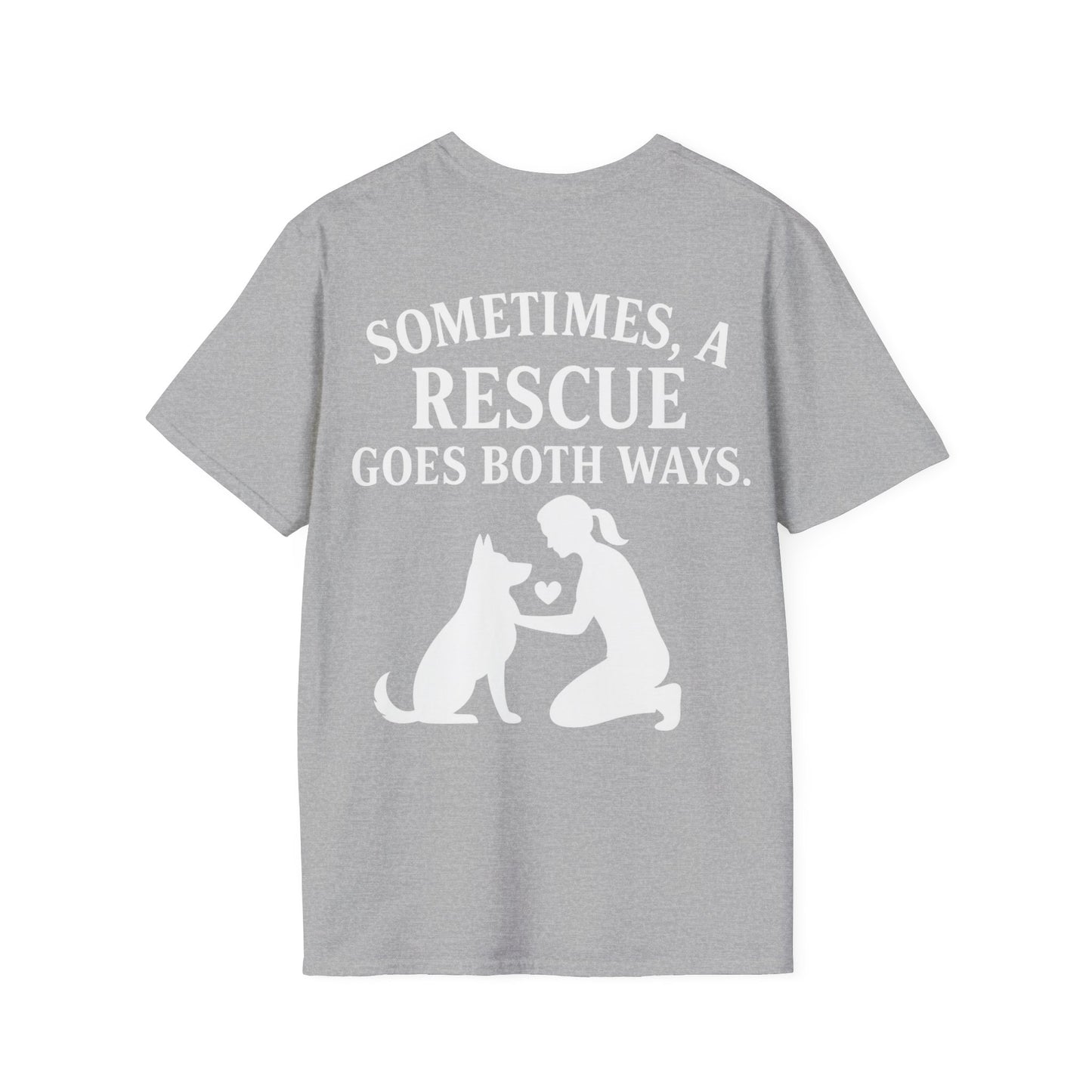 Sometimes a Rescue Goes Both Ways Shirt – Dog Rescue T-Shirt for Women & Men – Animal Adoption Gift – Emotional Pet Lover Tee, Adult Unisex T-Shirt