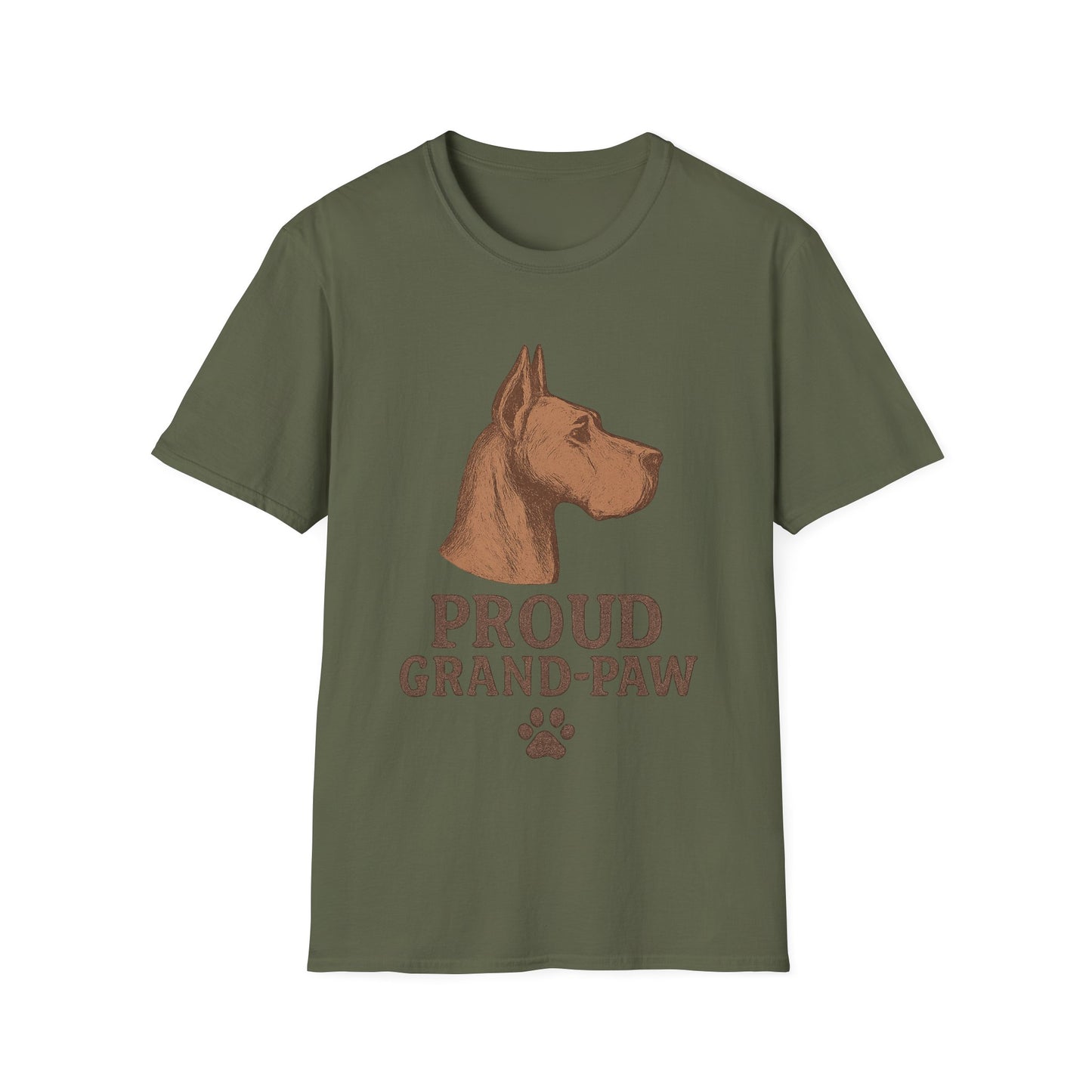 Proud Grand-Paw Great Dane Vintage T-Shirt – Rustic Dog Grandpa Tee for Great Dane Lovers, Adult Unisex T-Shirt