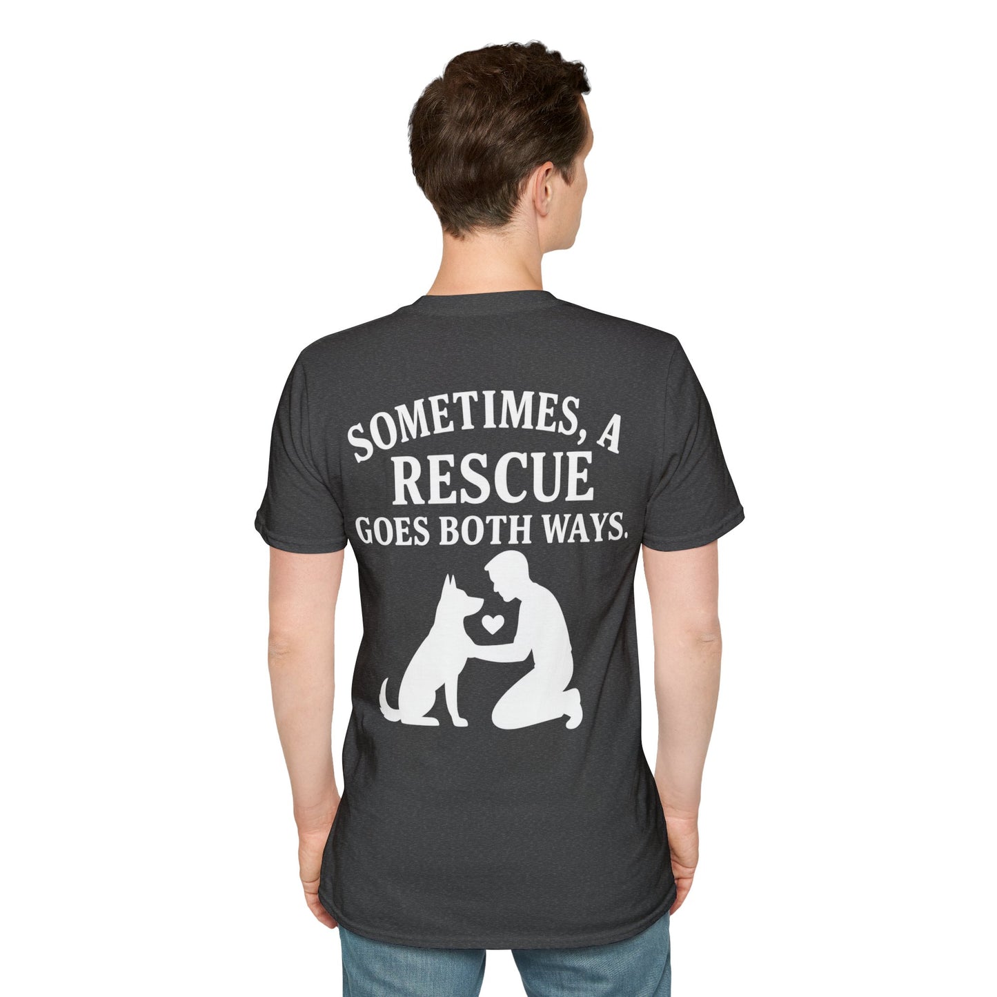 Sometimes a Rescue Goes Both Ways Shirt – Dog Rescue T-Shirt for Women & Men – Animal Adoption Gift – Emotional Pet Lover Tee, Adult Unisex T-Shirt