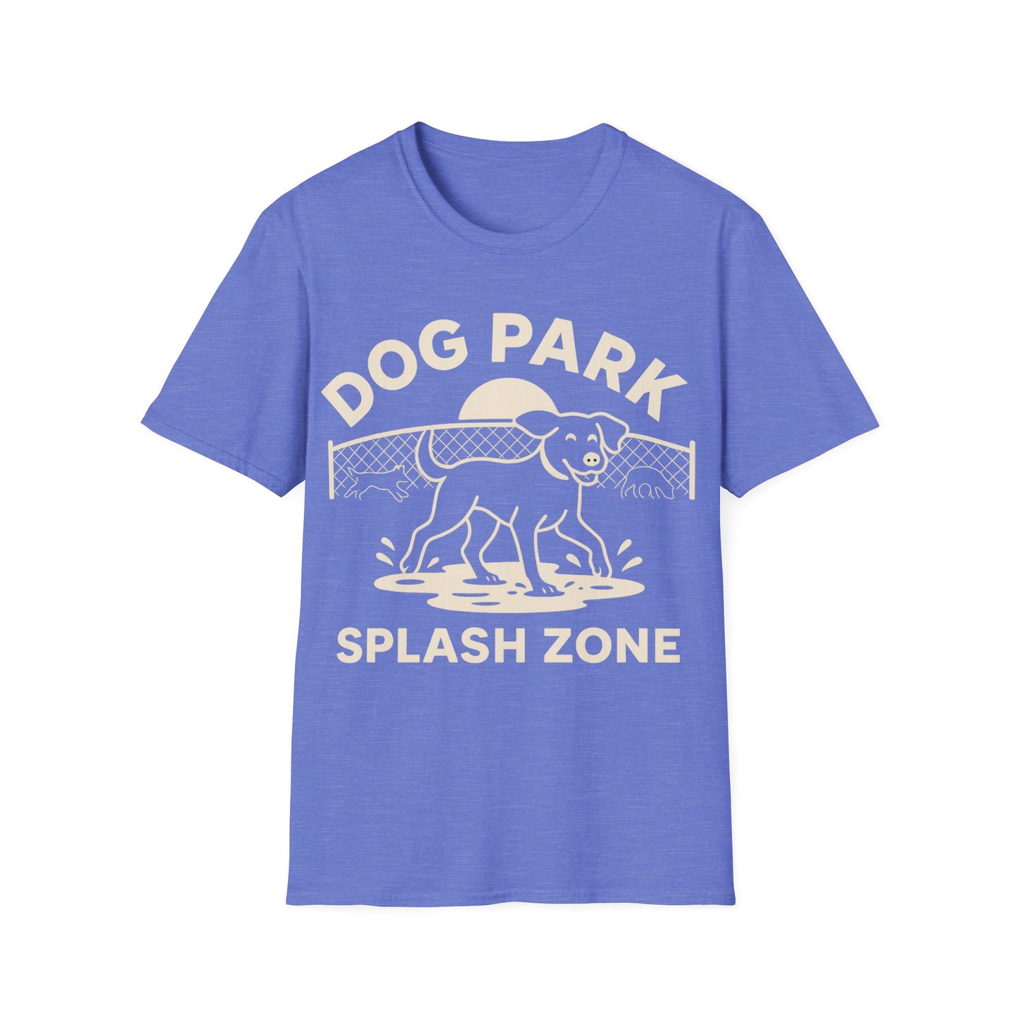 Dog Lover T-Shirt – Funny Dog Park Splash Zone T-Shirt with Wet Dog Puddle Design | Cream Ink Print, Adult Unisex T-Shirt