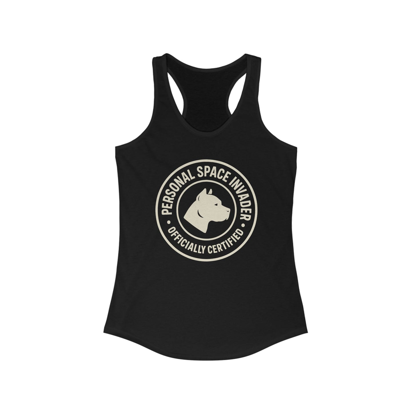 Personal Space Invader Funny Dog Lover Racerback Tank, Personal Space Invader Tank, Gym Top, Pet Lover Gift, Summer Activewear, Dog Mom Shirt, Adult Unisex T-Shirt