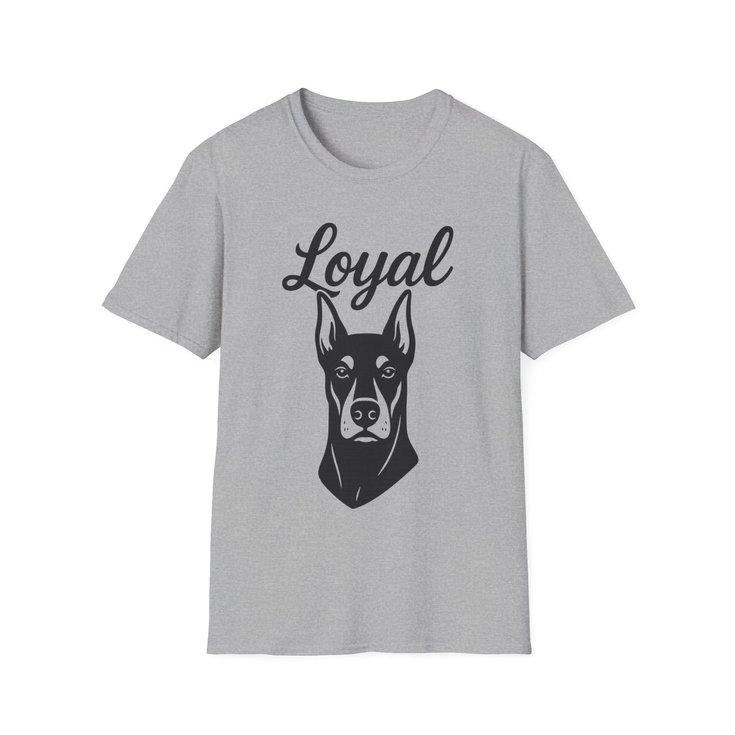 Loyal Doberman Pinscher T-Shirt – Fierce & Faithful Dog Lover Graphic Tee | Adopted and Adored Apparel, Adult Unisex T-Shirt