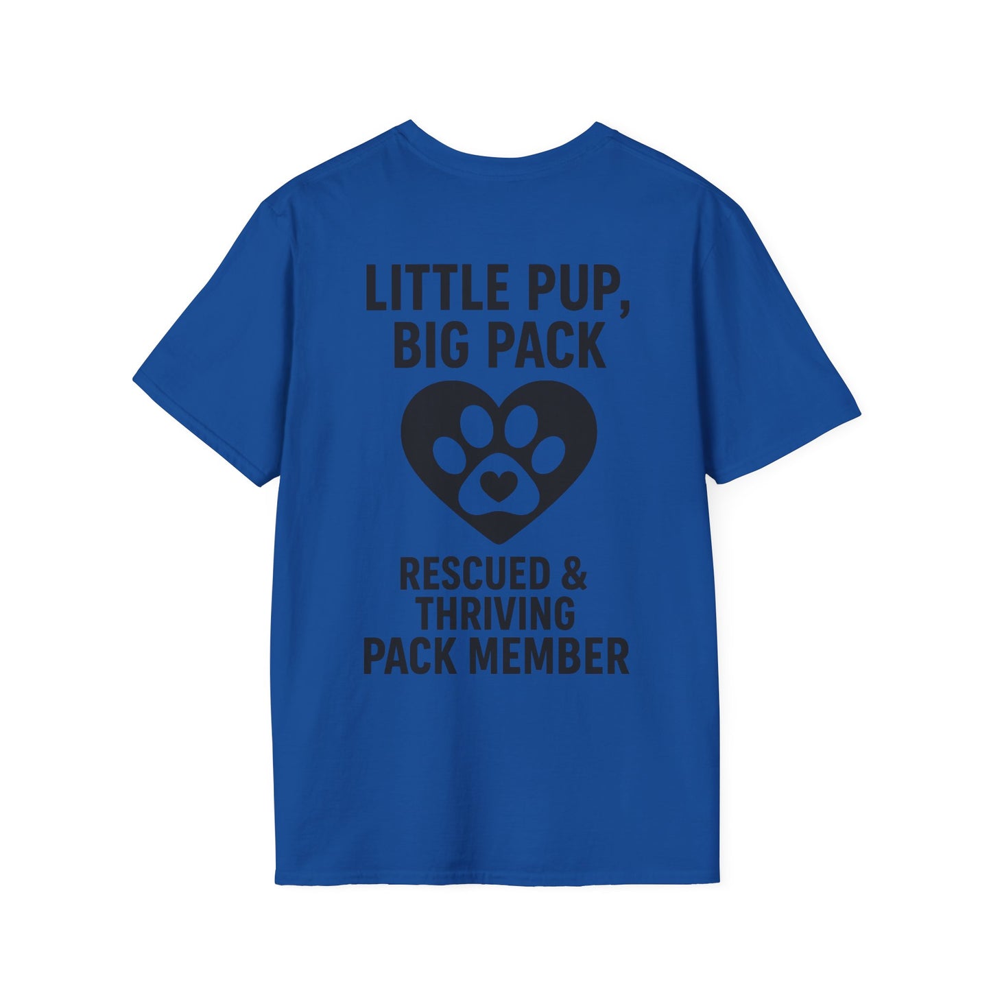 Little Pup Big Pack Shirt – Rescued and Thriving Dog Tee – Matching Family Rescue Apparel – Pack Member Logo – Dog Lover Gift – Pitbull Rescue Shirt – Parent and Kid Set Option, Adult Unisex T-Shirt