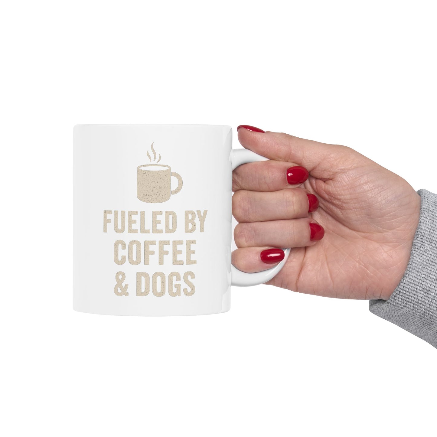 Fueled by Coffee and Dogs Coffee Mug - Gift for Coffee Lovers, Humor Mug for Birthdays, Home Office, Tea Drinkers, and Desk Decor