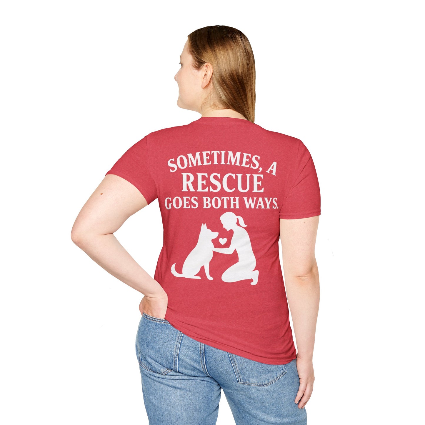 Sometimes a Rescue Goes Both Ways Shirt – Dog Rescue T-Shirt for Women & Men – Animal Adoption Gift – Emotional Pet Lover Tee, Adult Unisex T-Shirt
