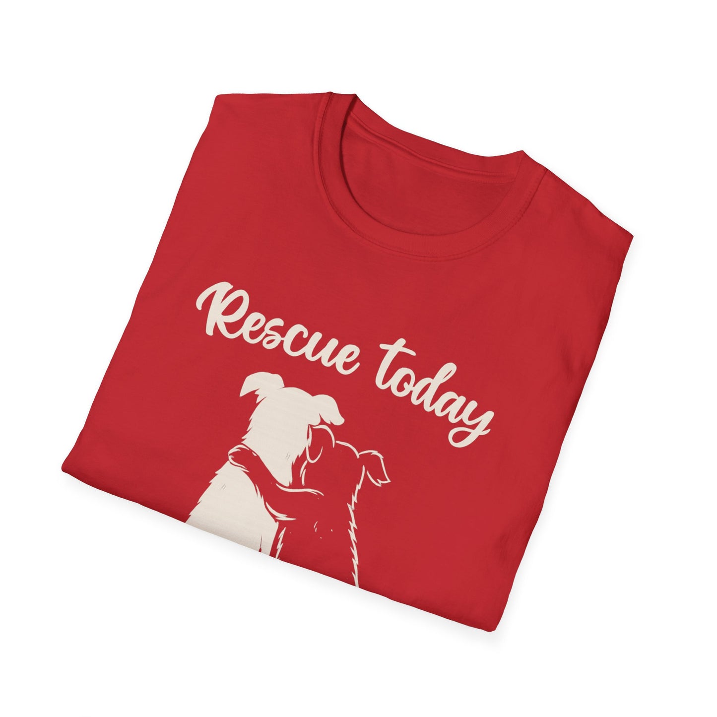 Rescue Today Love Forever T-Shirt – Dog Rescue Tee for Animal Lovers – Charcoal, Black, Red, Army, Navy, Adult Unisex T-Shirt