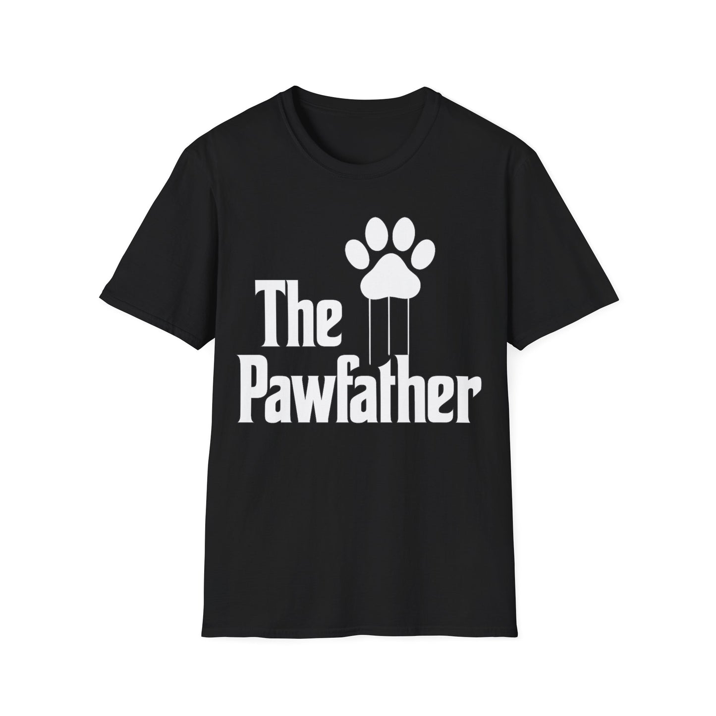 The Pawfather Funny Dog Lover T-Shirt | Bold Parody Dog Dad T-Shirt Gift | Rescue Dog Tee for Men Women | Mafia Style Puppy Humor Shirt | Adopted and Adored Apparel, Adult Unisex T-Shirt