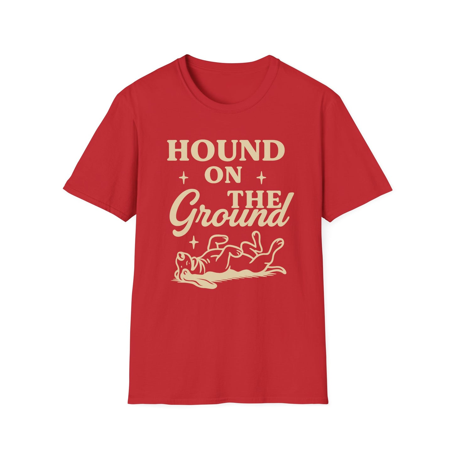 Funny Basset Hound Dog Shirt – Hound on the Ground Tee – Vintage Rescue Dog Graphic – Unisex Gildan 64000 T-Shirt for Pet Lovers, Adult Unisex T-Shirt