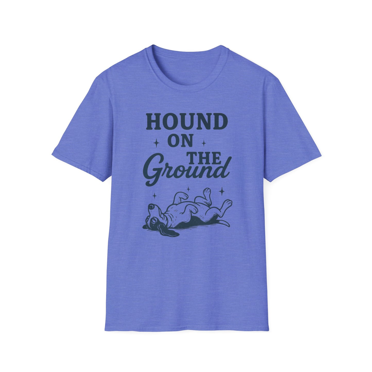 Hound on the Ground Funny Dog T-Shirt – Vintage Basset Hound Shirt for Dog Lovers, Rescue Pet Apparel, Gift for Animal Owners, Adult Unisex T-Shirt