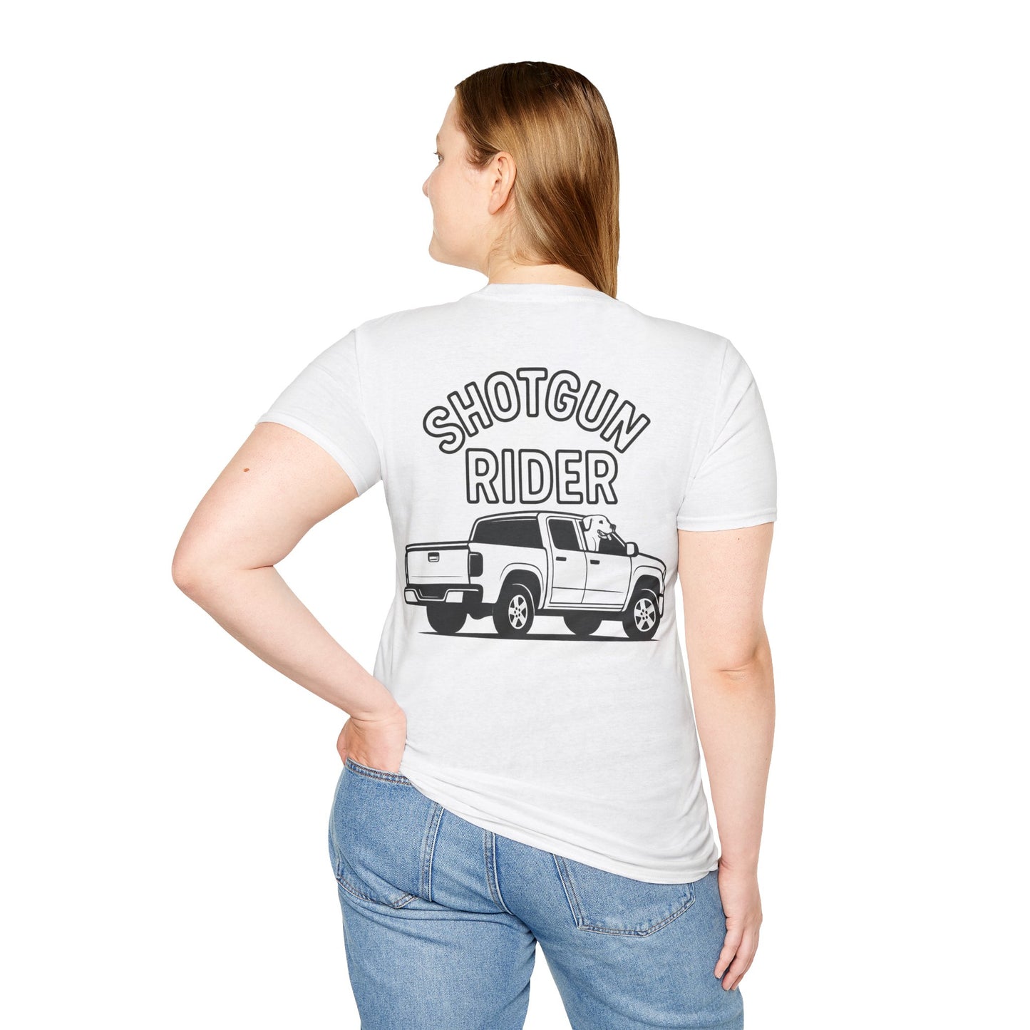 Shotgun Rider Dog Truck T-Shirt – Country Style Rescue Tee with Front Logo | Adopted and Adored Apparel, Adult Unisex T-Shirt
