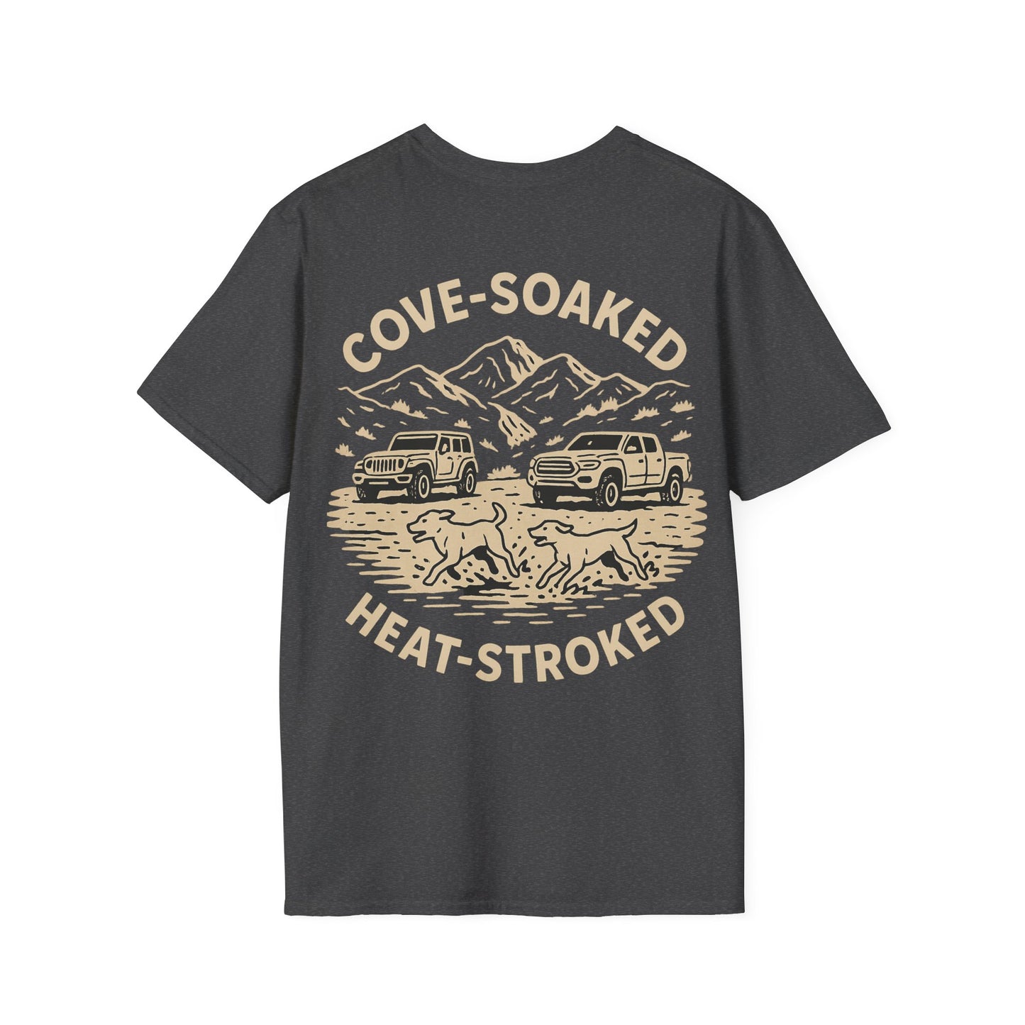 Cove-Soaked Heat-Stroked T-Shirt – Dog Rescue Off-Road T-Shirt for Lake Days & 4x4 Lovers, Adult Unisex T-Shirt