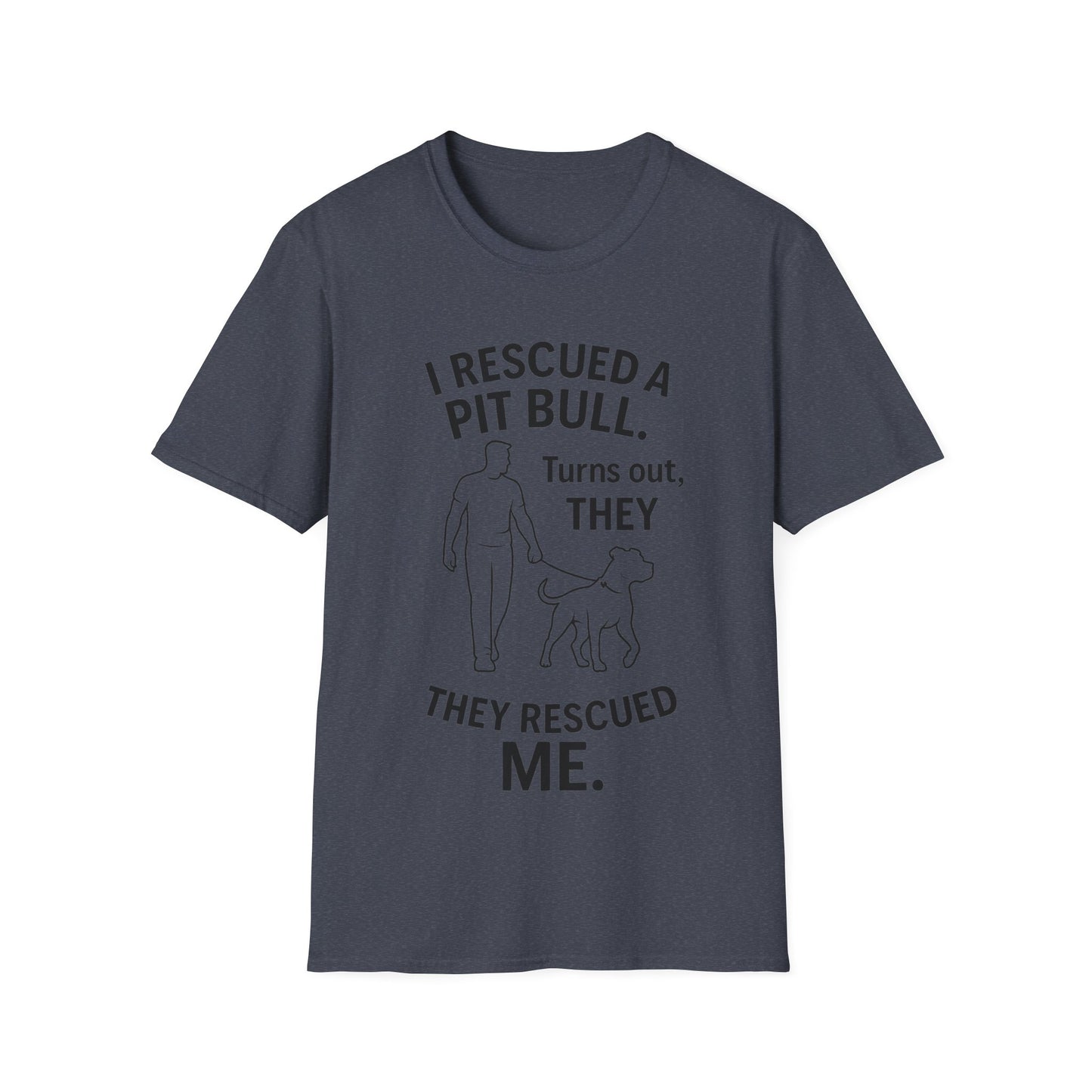 I Rescued a Pit Bull Shirt β Adopt Donβt Shop Dog Rescue Tee β Black Lettering Front Design β Pitbull Adoption Gift β Shelter Dog Shirt, Adult Unisex T-Shirt