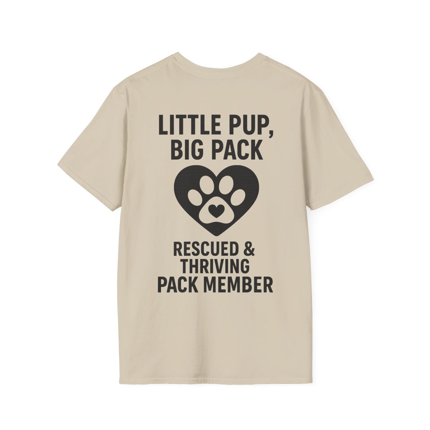 Little Pup Big Pack Shirt – Rescued and Thriving Dog Tee – Matching Family Rescue Apparel – Pack Member Logo – Dog Lover Gift – Pitbull Rescue Shirt – Parent and Kid Set Option, Adult Unisex T-Shirt