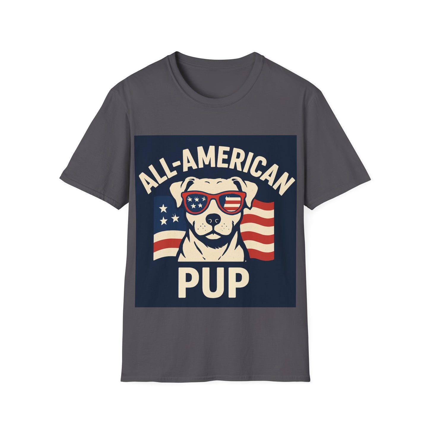 All-American Pup Shirt – Patriotic Dog T-Shirt, 4th of July Pet Lover Tee, Red White and Woof, Unisex Fit, Adult Unisex T-Shirt