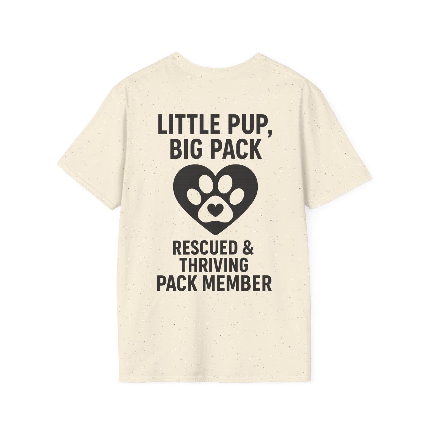 Little Pup Big Pack Shirt – Rescued and Thriving Dog Tee – Matching Family Rescue Apparel – Pack Member Logo – Dog Lover Gift – Pitbull Rescue Shirt – Parent and Kid Set Option, Adult Unisex T-Shirt