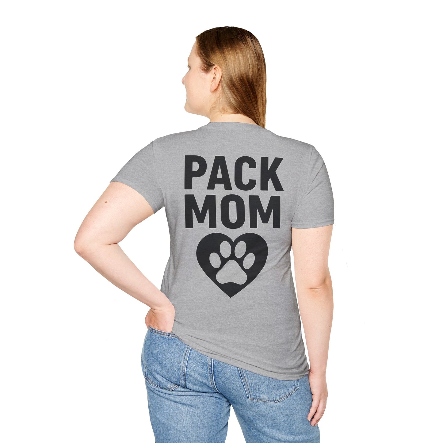 Pack Mom Dog Shirt – Two Sided Rescue Tee for Dog Moms – Front Pack Member Logo – Back Pack Mom Design – Matching Family Rescue Apparel – Animal Shelter Support Gift – Pitbull Rescue Shirt – Join the Pack Tee, Adult Unisex T-Shirt