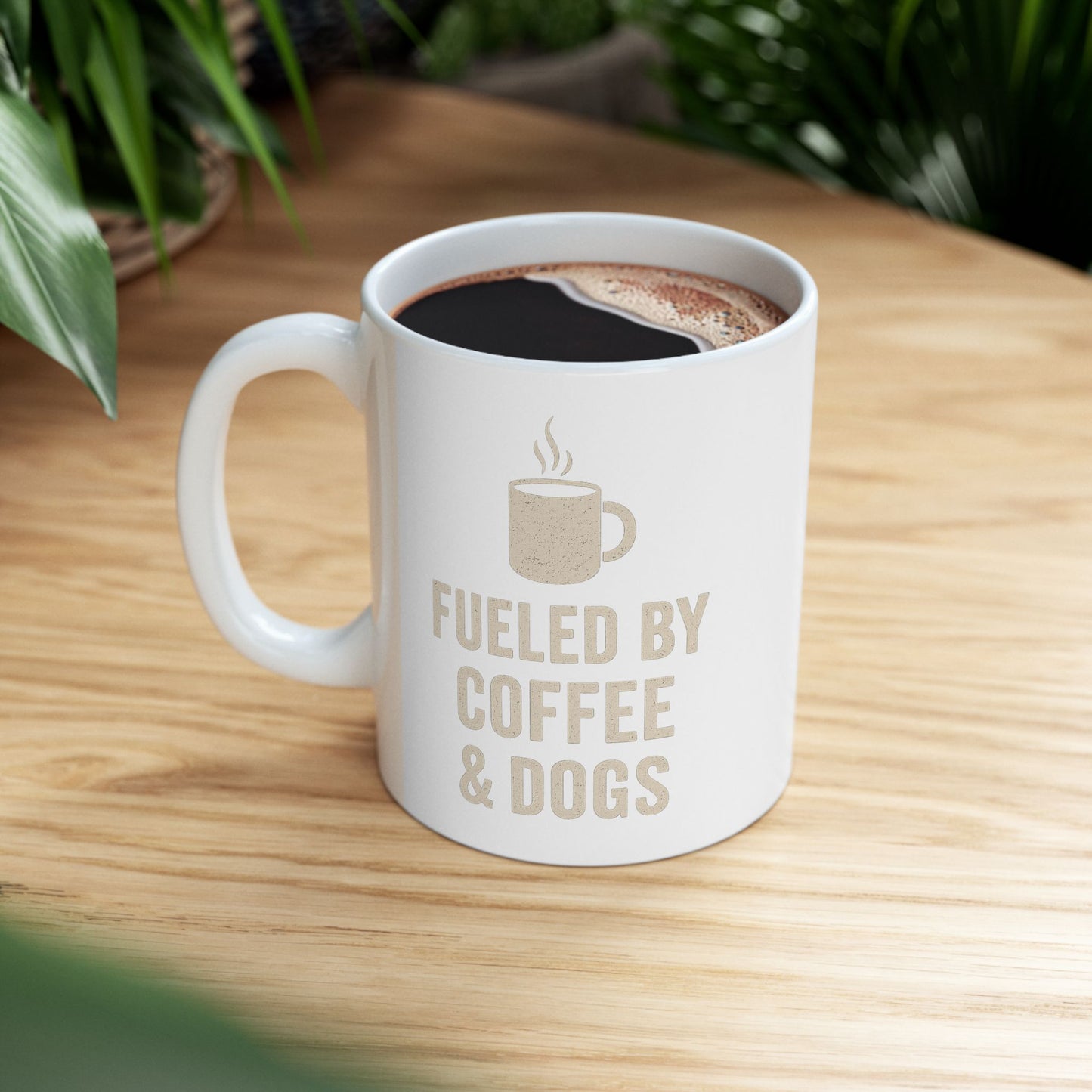 Fueled by Coffee and Dogs Coffee Mug - Gift for Coffee Lovers, Humor Mug for Birthdays, Home Office, Tea Drinkers, and Desk Decor