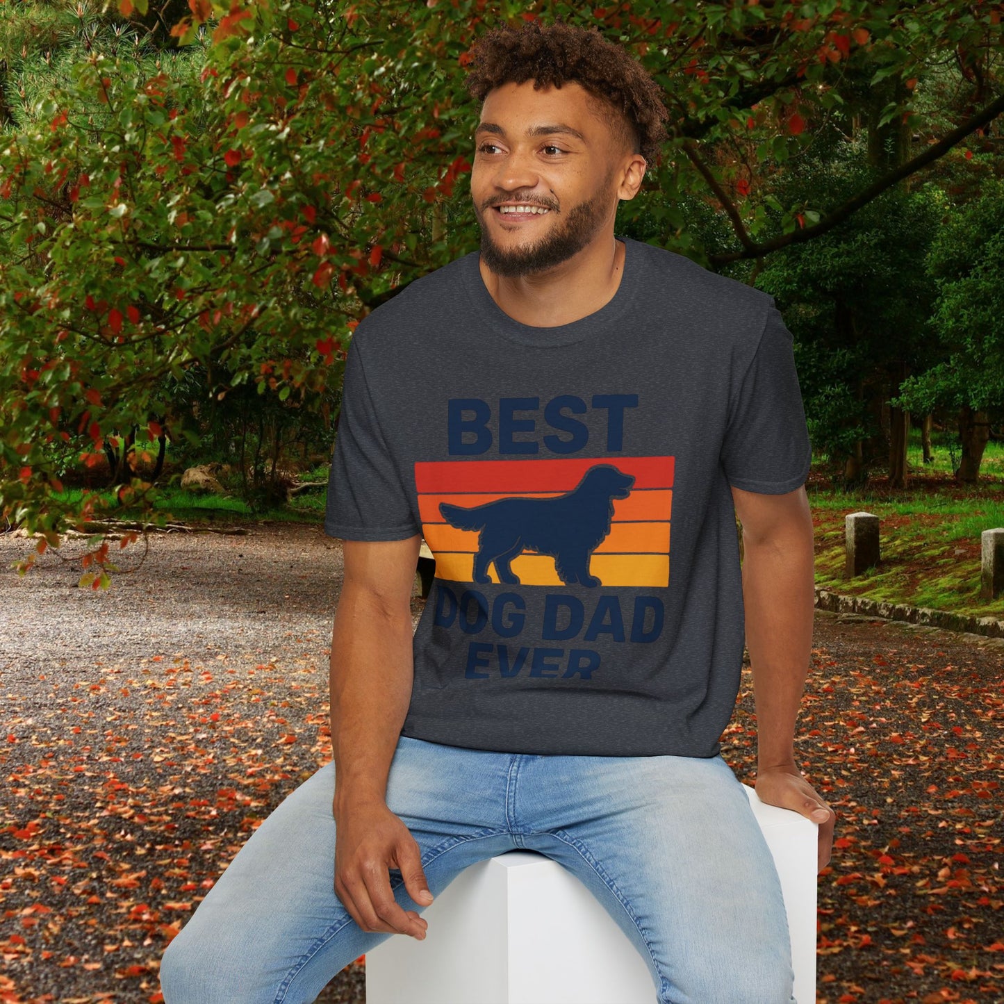 Best Dog Dad Ever Golden Retriever Adult Unisex T-Shirt, Pet Lover Gift, Father's Day Tee, Dog Owner Apparel, Casual Everyday Wear