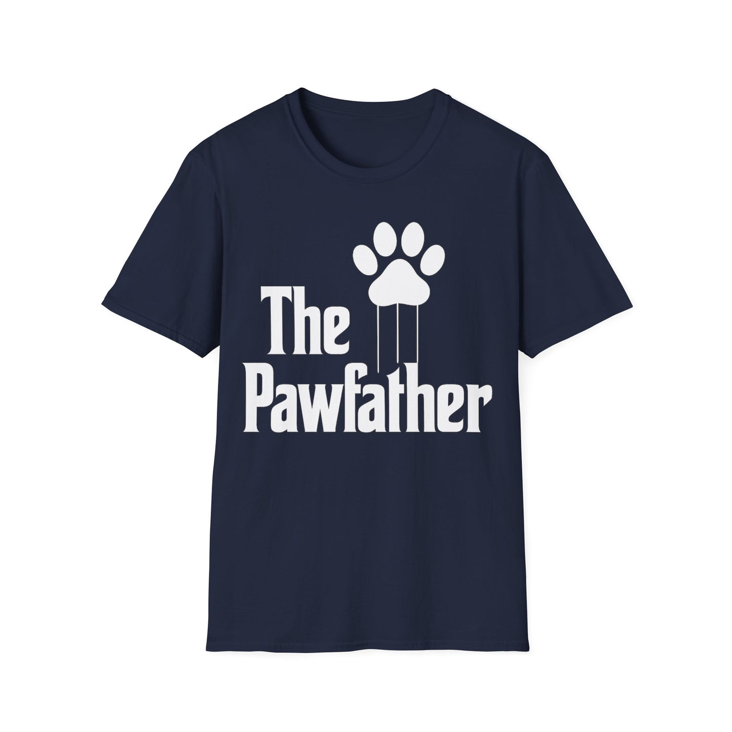 The Pawfather Funny Dog Lover T-Shirt | Bold Parody Dog Dad T-Shirt Gift | Rescue Dog Tee for Men Women | Mafia Style Puppy Humor Shirt | Adopted and Adored Apparel, Adult Unisex T-Shirt