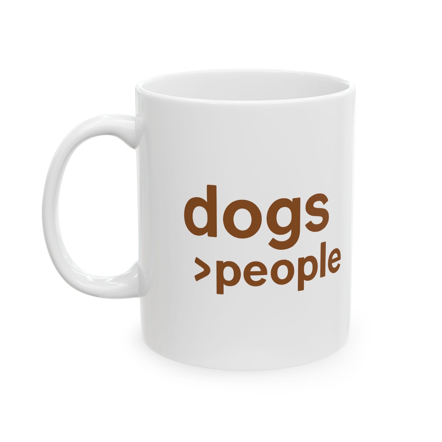 Dogs > People Ceramic Dog Lover Mug, Perfect Gift for Dog Owners, Funny Pet Lover Cup, Coffee Tea Mug, Dog Themed Kitchenware, Adult Unisex T-Shirt