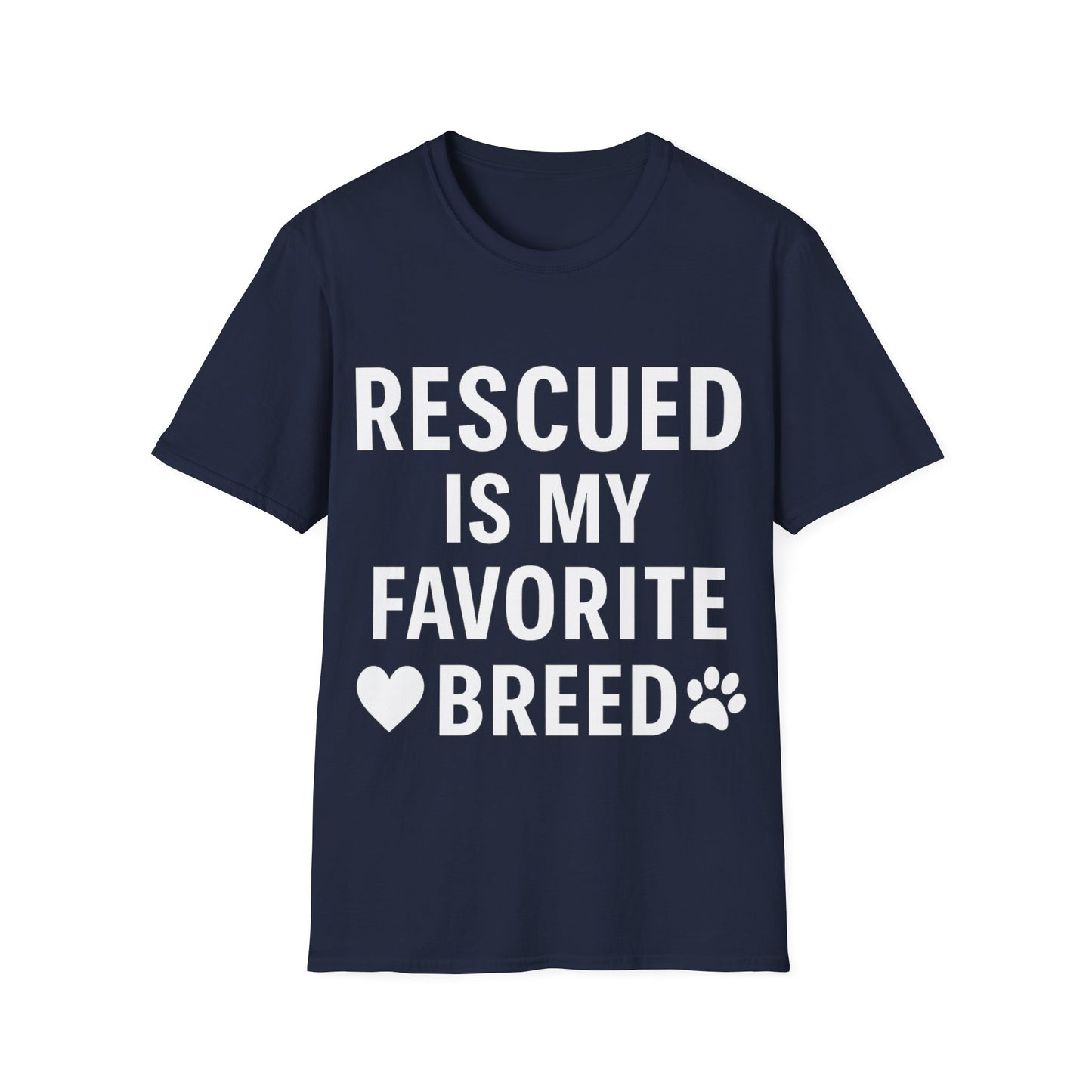 Rescued Is My Favorite Breed Shirt – Dog Rescue Tee, Adopt Don’t Shop Gift, Unisex T-Shirt for Pet Lovers, Adult Unisex T-Shirt