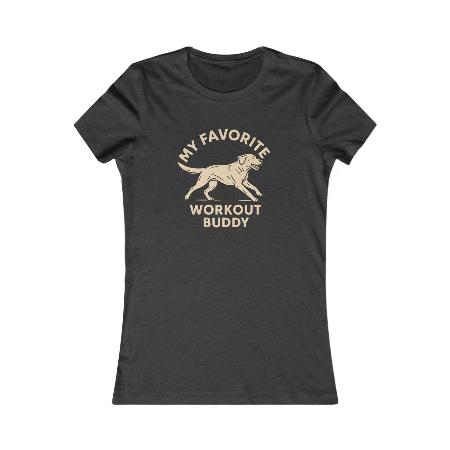 My Favorite Workout Buddy T-Shirt for Women – Athletic Dog Graphic Tee – Labrador Running Dog Shirt – Dog Mom Gift Idea – Workout with My Dog T-Shirt – Adopted and Adored Apparel Adult