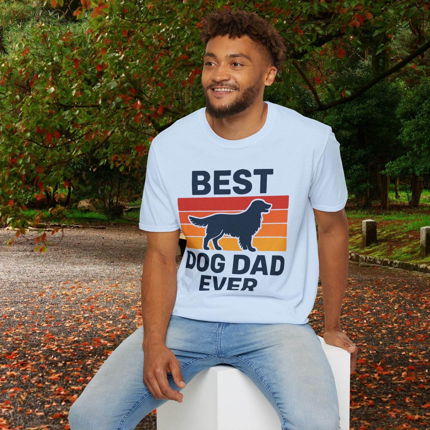 Best Dog Dad Ever Golden Retriever Adult Unisex T-Shirt, Pet Lover Gift, Father's Day Tee, Dog Owner Apparel, Casual Everyday Wear