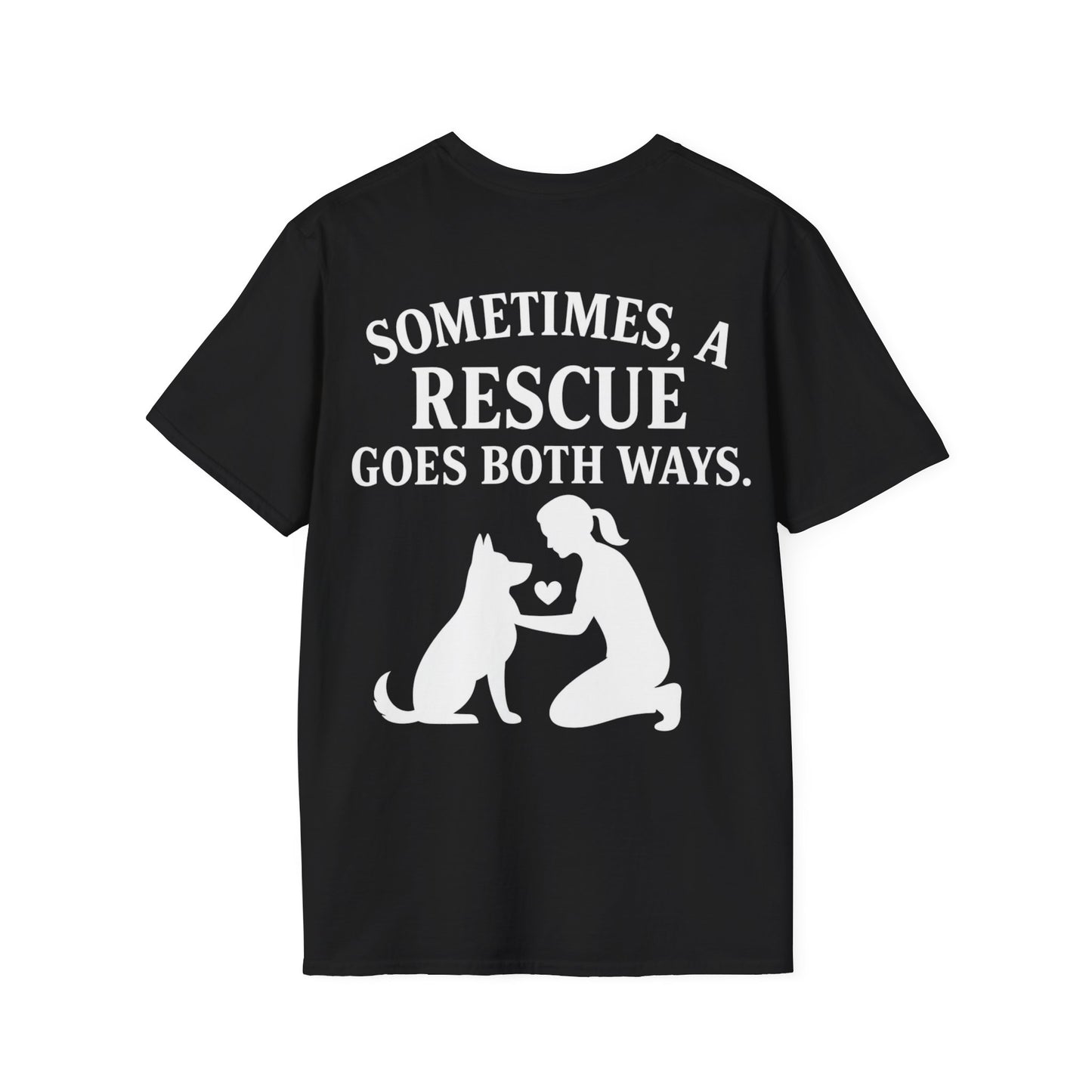 Sometimes a Rescue Goes Both Ways Shirt – Dog Rescue T-Shirt for Women & Men – Animal Adoption Gift – Emotional Pet Lover Tee, Adult Unisex T-Shirt