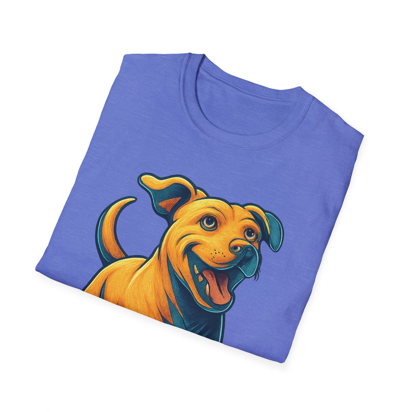 3D Pop Art Dog Shirt | Bold Jumping Dog Graphic Tee for Rescue Lovers & Pet Fans | Vibrant One-Sided Design, Adult Unisex T-Shirt