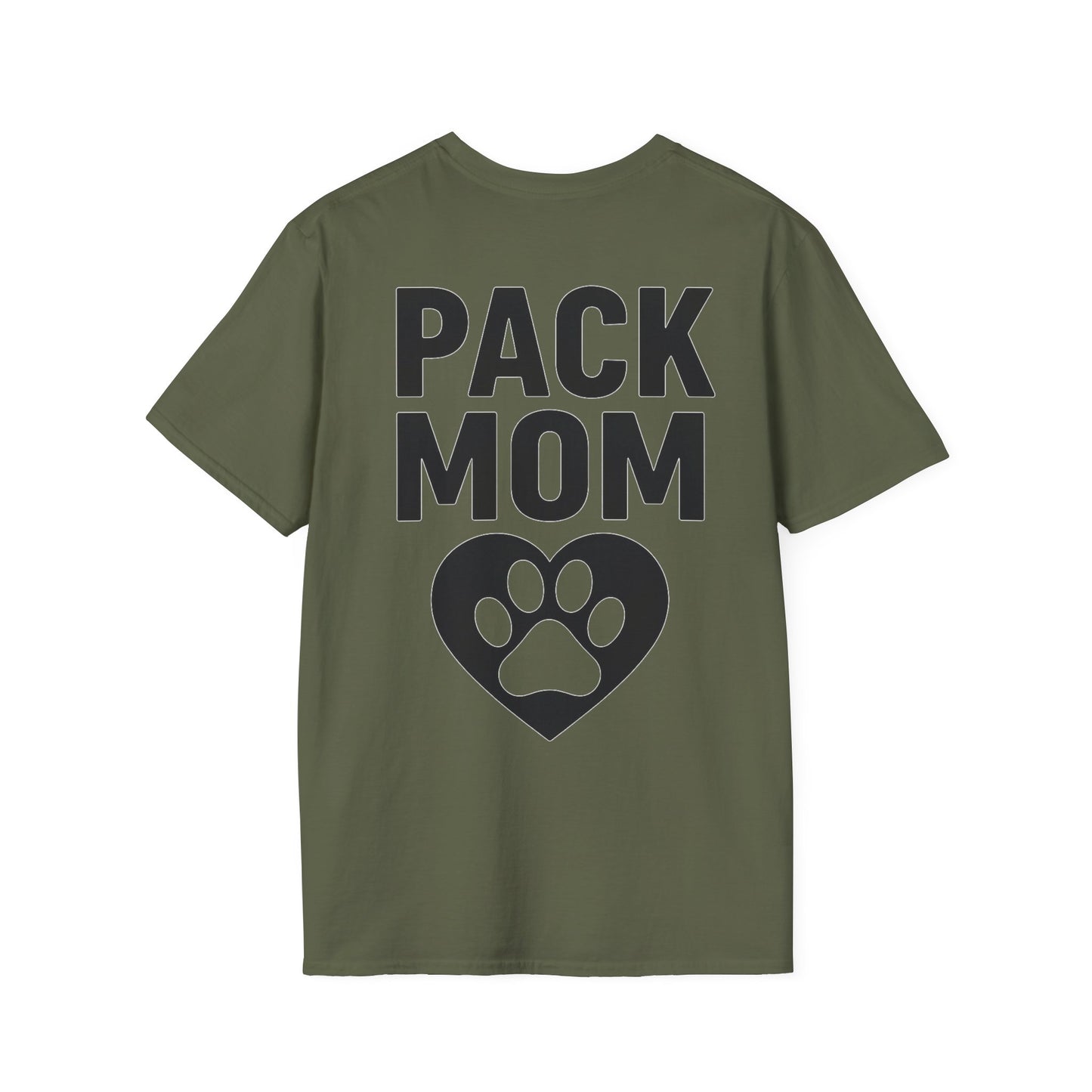 Pack Mom Dog Shirt – Two Sided Rescue Tee for Dog Moms – Front Pack Member Logo – Back Pack Mom Design – Matching Family Rescue Apparel – Animal Shelter Support Gift – Pitbull Rescue Shirt – Join the Pack Tee, Adult Unisex T-Shirt