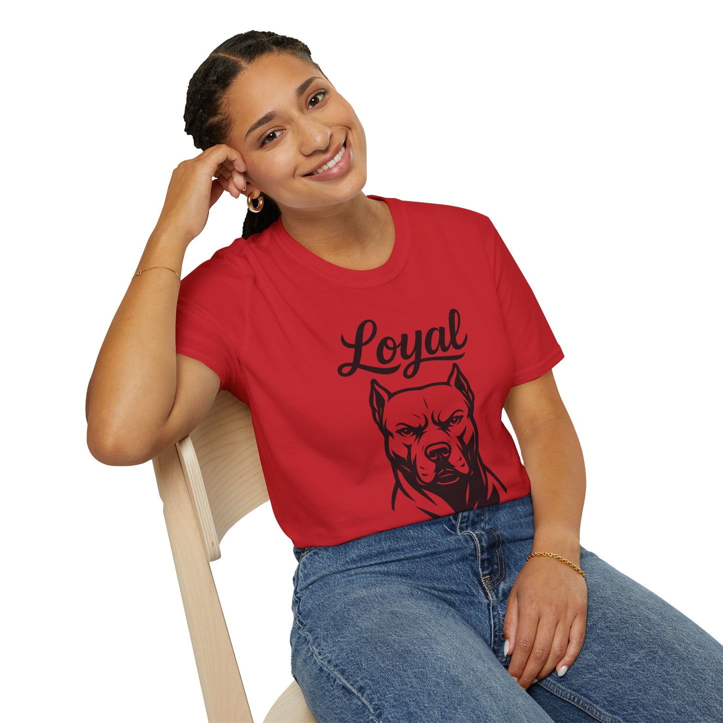 Loyal Pitbull T-Shirt – Bold Dog Head Design for Real Ones, Rescue Dog Lovers, and Streetwear Fans, Adult Unisex T-Shirt