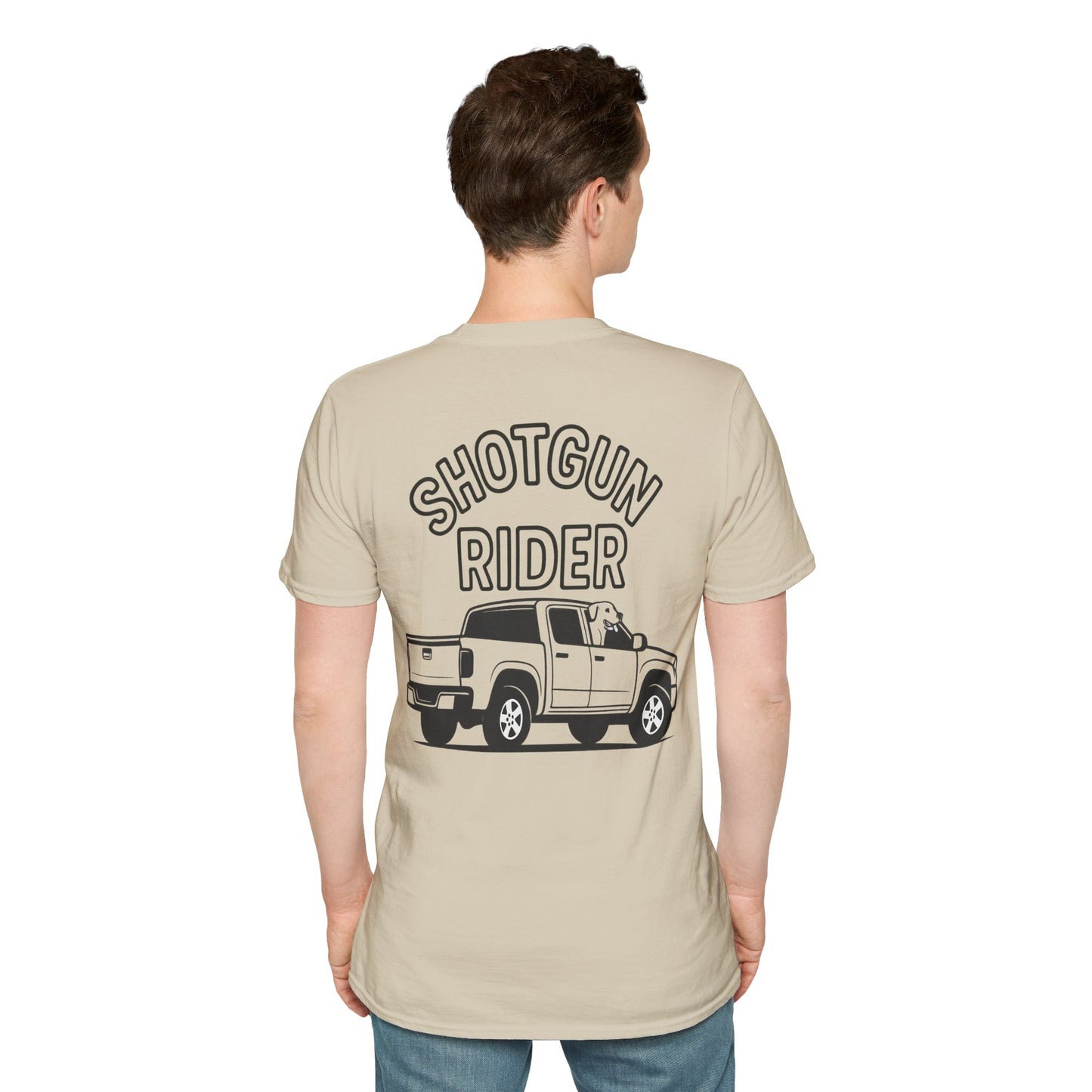 Shotgun Rider Dog Truck T-Shirt – Country Style Rescue Tee with Front Logo | Adopted and Adored Apparel, Adult Unisex T-Shirt