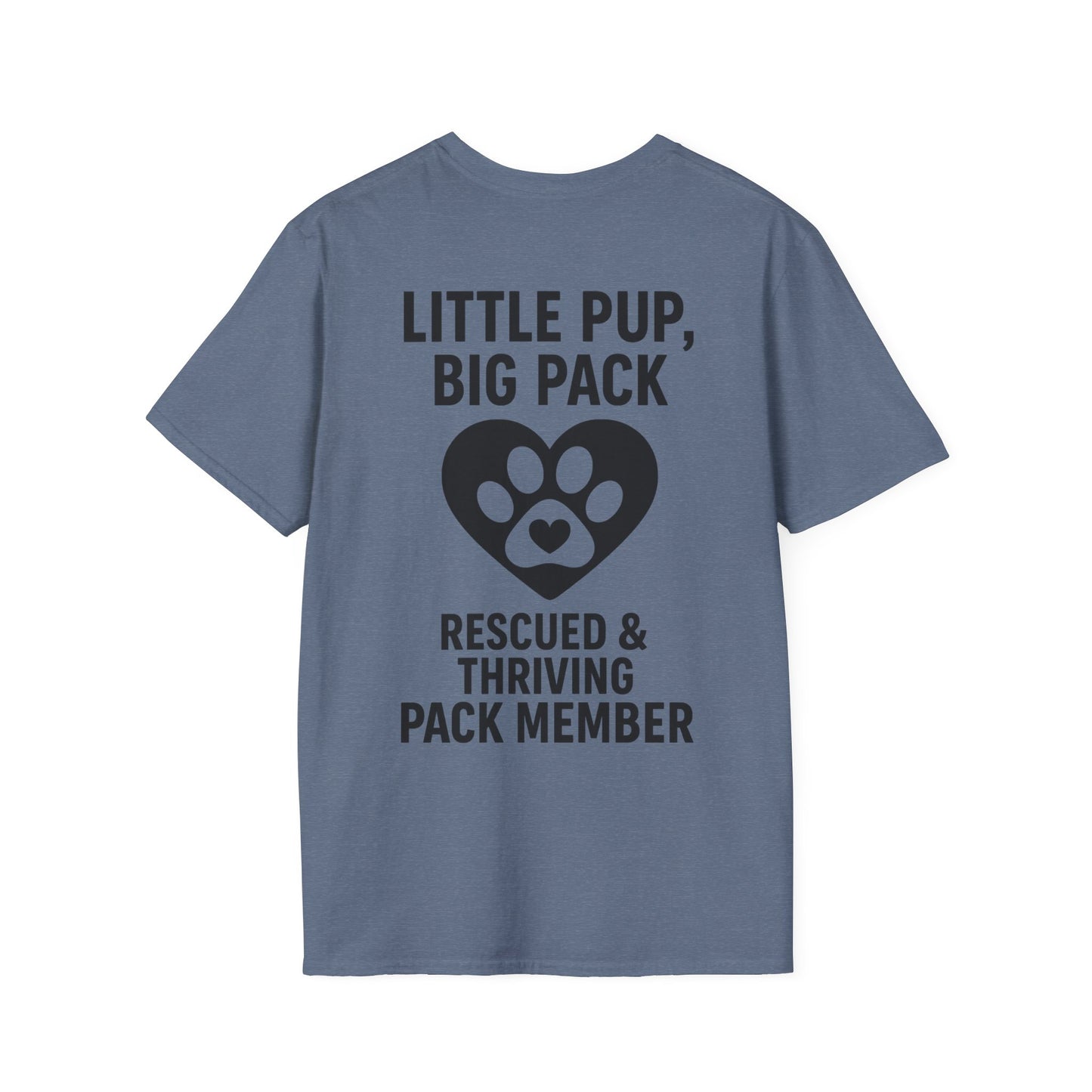 Little Pup Big Pack Shirt – Rescued and Thriving Dog Tee – Matching Family Rescue Apparel – Pack Member Logo – Dog Lover Gift – Pitbull Rescue Shirt – Parent and Kid Set Option, Adult Unisex T-Shirt