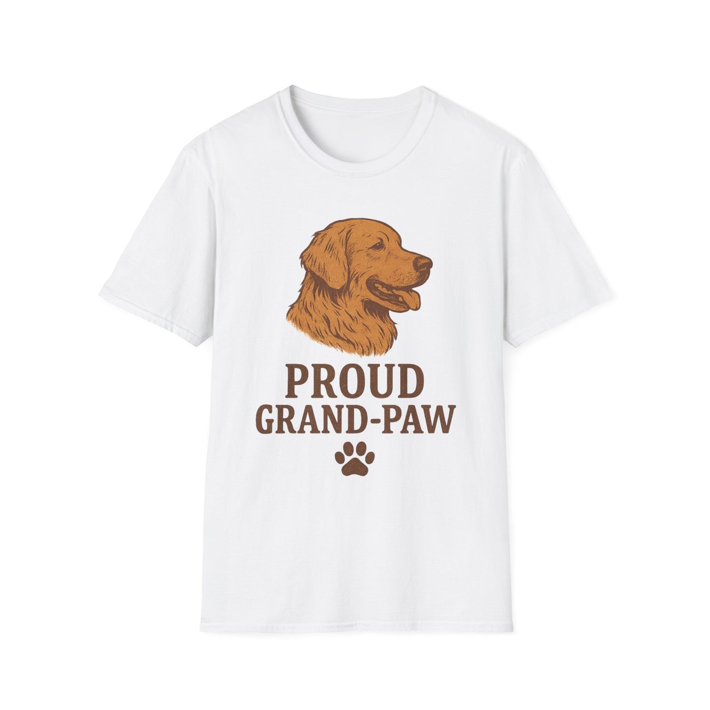 Proud Grand-Paw Golden Retriever Vintage T-Shirt – Rustic Dog Grandpa Tee for Golden Lovers, Adult Unisex T-Shirt