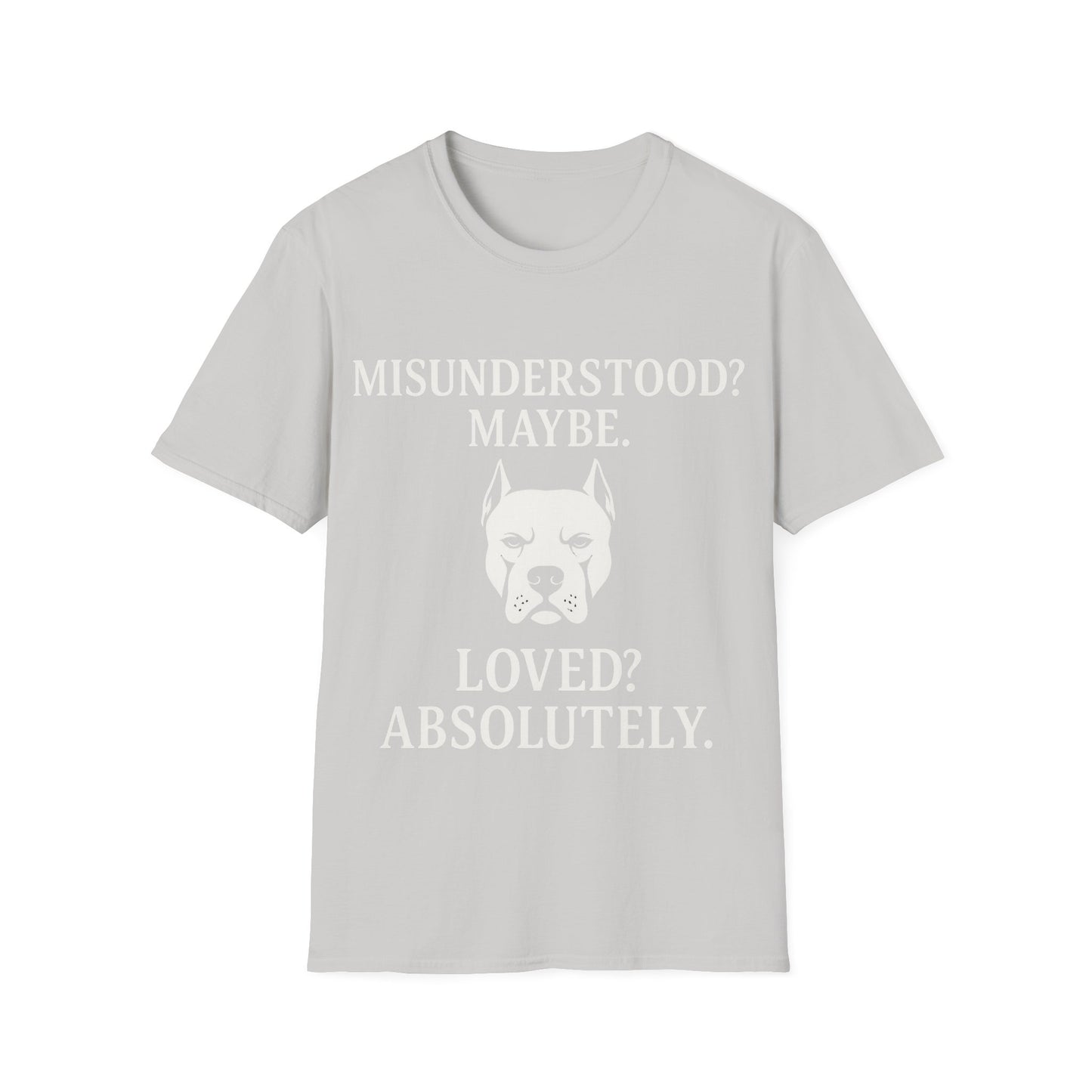 Misunderstood Pit Bull T-Shirt β Cropped Ear Dog Rescue Tee β White or Black Lettering β Adopt Donβt Shop Shirt β Pitbull Lover Gift, Adult Unisex T-Shirt