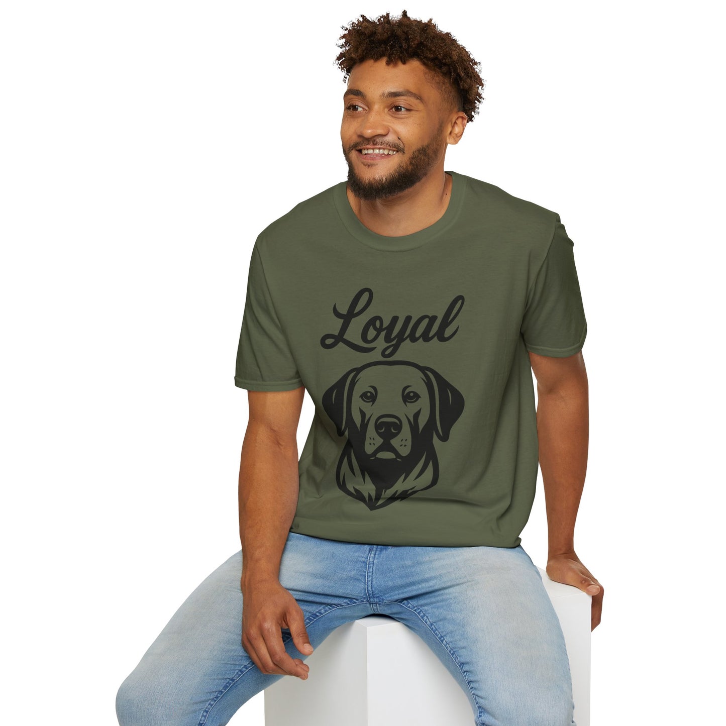 Loyal Labrador Retriever T-Shirt – Black Line Art Dog Design for Lab Lovers, Rescue Apparel for Yellow, Black & Chocolate Lab Owners, Adult Unisex T-Shirt