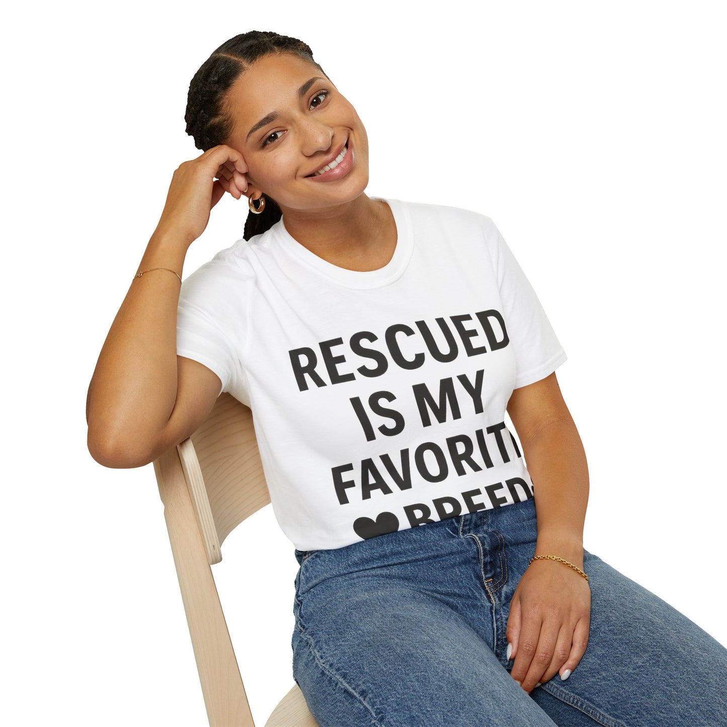 Rescued Is My Favorite Breed Shirt – Dog Rescue Tee, Adopt Don’t Shop Gift, Unisex T-Shirt for Pet Lovers, Adult Unisex T-Shirt
