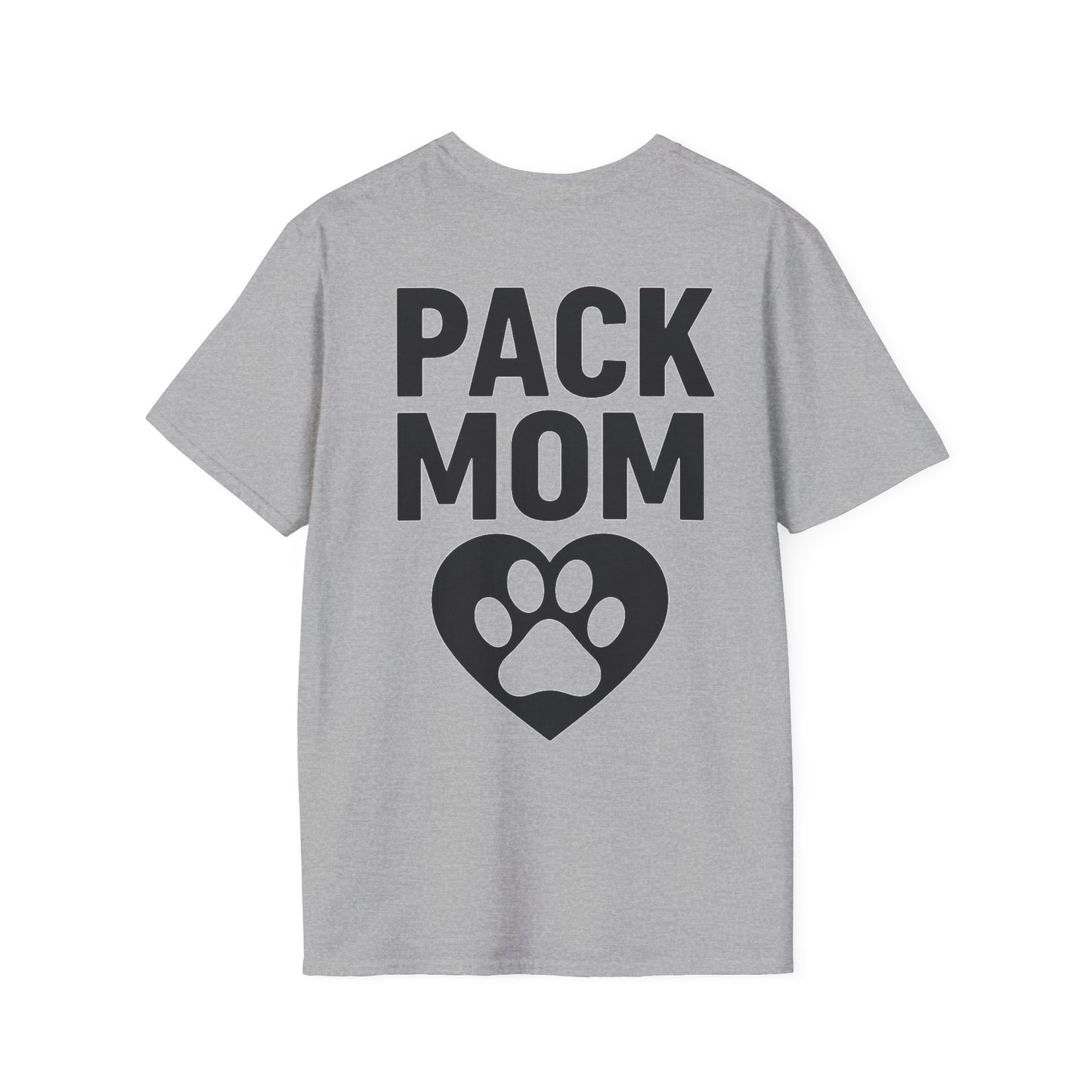 Pack Mom Dog Shirt – Two Sided Rescue Tee for Dog Moms – Front Pack Member Logo – Back Pack Mom Design – Matching Family Rescue Apparel – Animal Shelter Support Gift – Pitbull Rescue Shirt – Join the Pack Tee, Adult Unisex T-Shirt