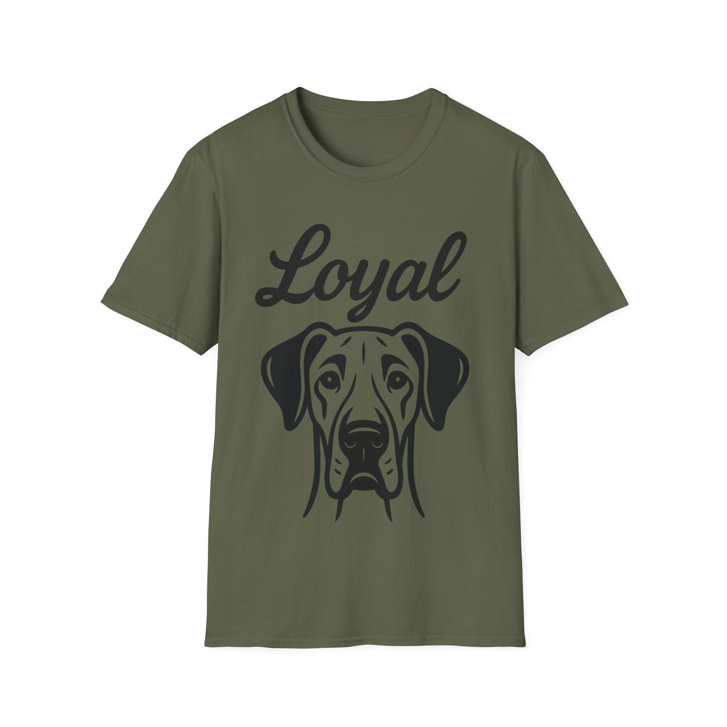 Loyal Great Dane Dog T-Shirt – Rescue-Inspired Graphic Tee for Big Dog Lovers | Adopted and Adored Apparel, Adult Unisex T-Shirt