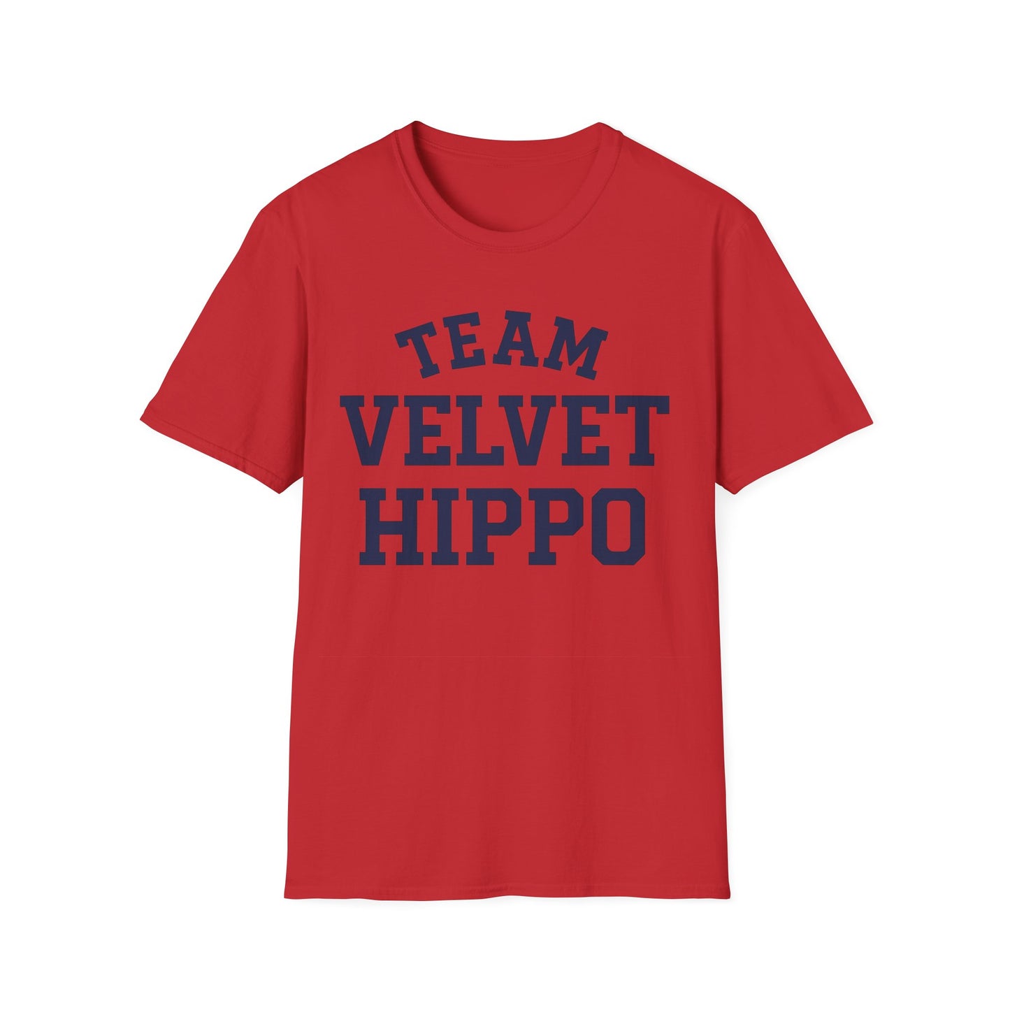 Team Velvet Hippo T-Shirt | Funny Pit Bull Tee for Pibble & Bully Breed Lovers | Rescue Dog Apparel, Adult Unisex T-Shirt
