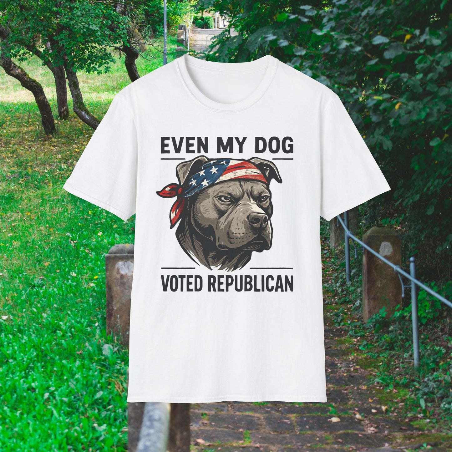 EVEN MY DOG VOTED REPUBLICAN T-Shirt – Patriotic Dog Lover Graphic Tee, Adult Unisex, Funny Political Shirt for Dog Owners, Conservative Gift Idea