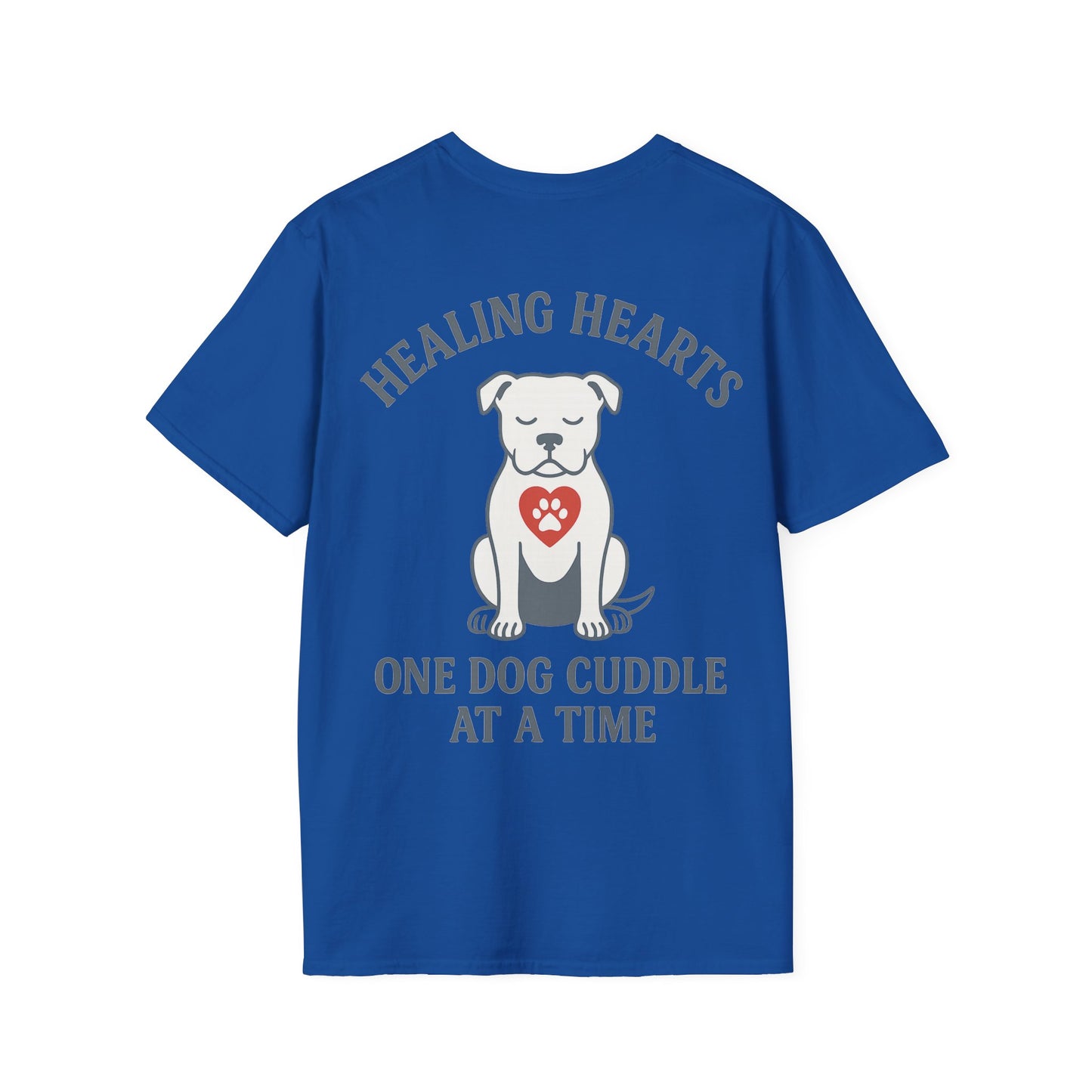 Healing Hearts Dog Shirt – Pitbull Rescue Tee – Pack Member Design, Adult Unisex T-Shirt