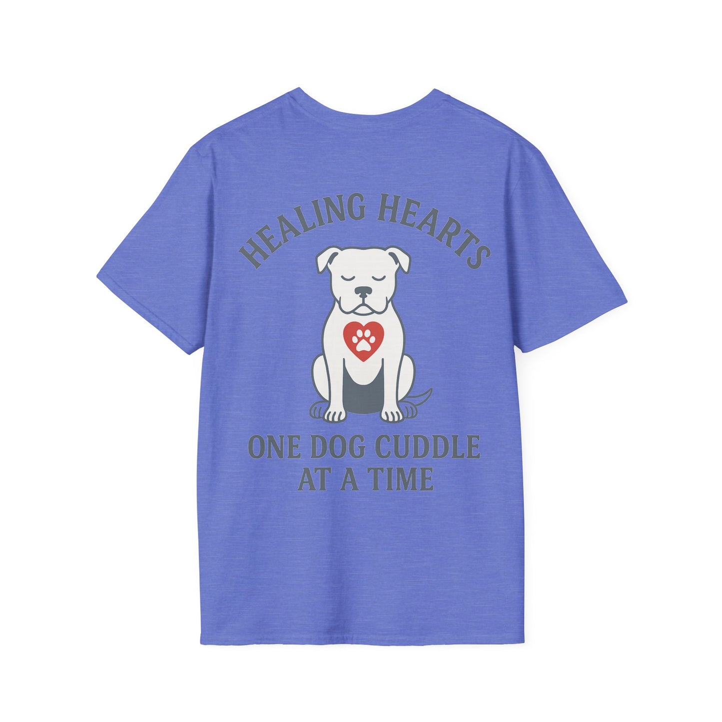 Healing Hearts Dog Shirt – Pitbull Rescue Tee – Pack Member Design, Adult Unisex T-Shirt