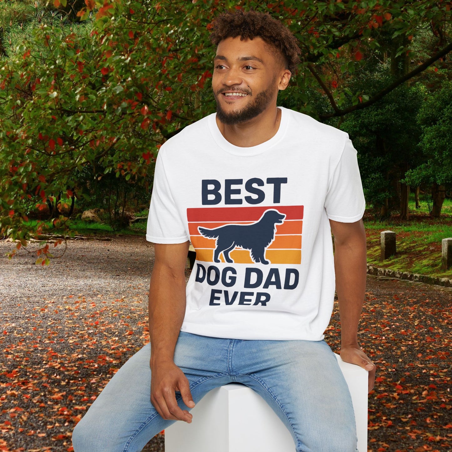 Best Dog Dad Ever Golden Retriever Adult Unisex T-Shirt, Pet Lover Gift, Father's Day Tee, Dog Owner Apparel, Casual Everyday Wear